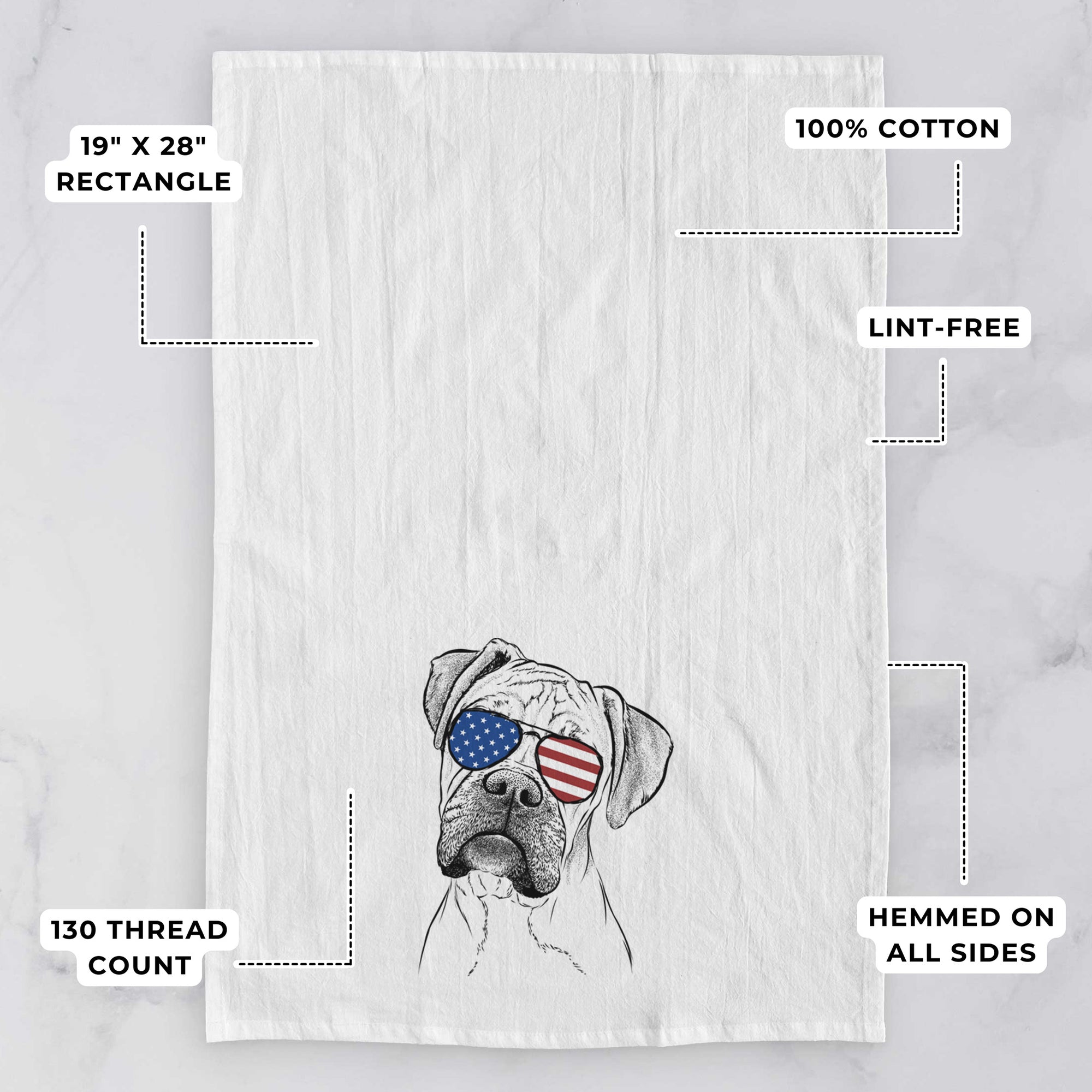 Reuby the Boxer Tea Towel