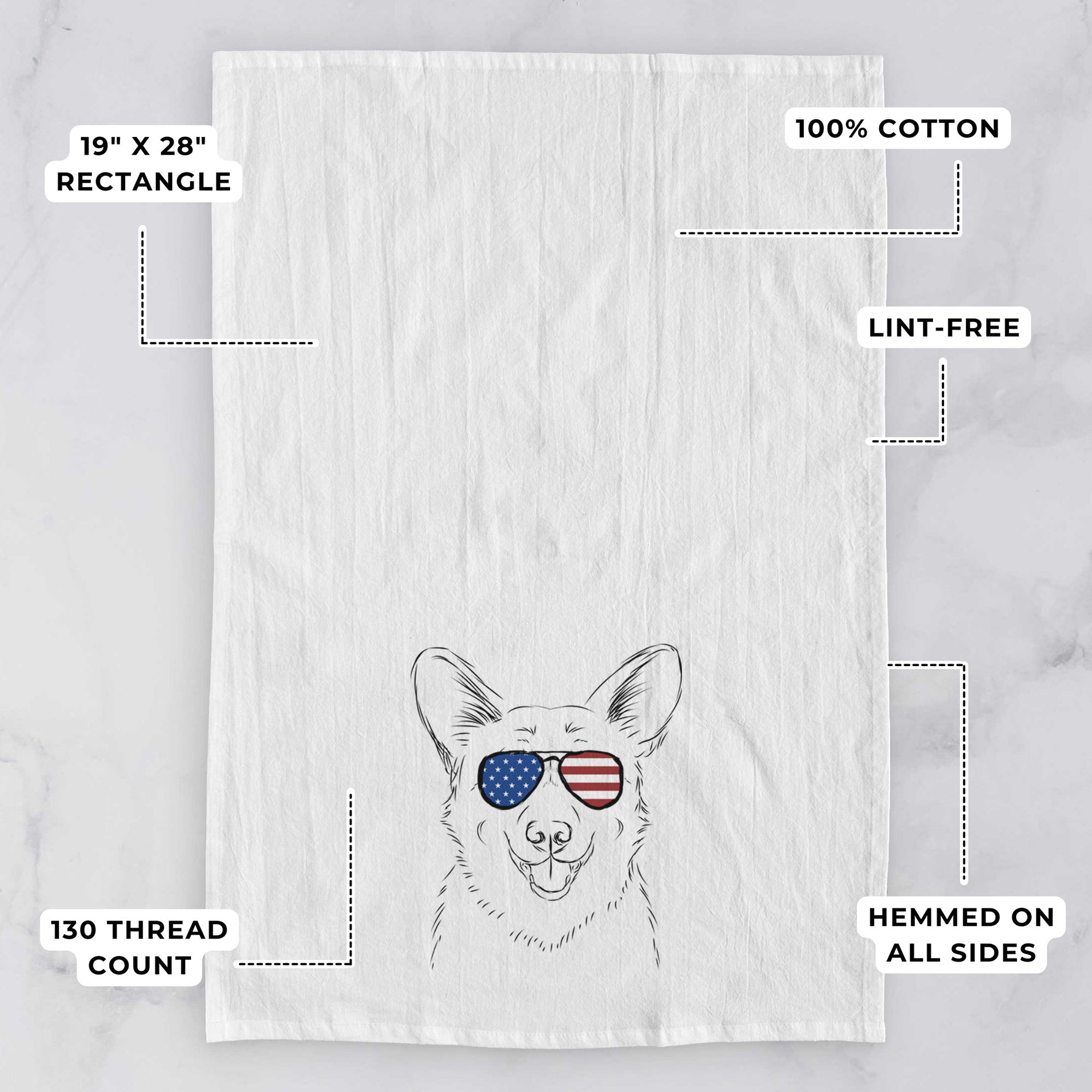 Ricco the Corgi Tea Towel