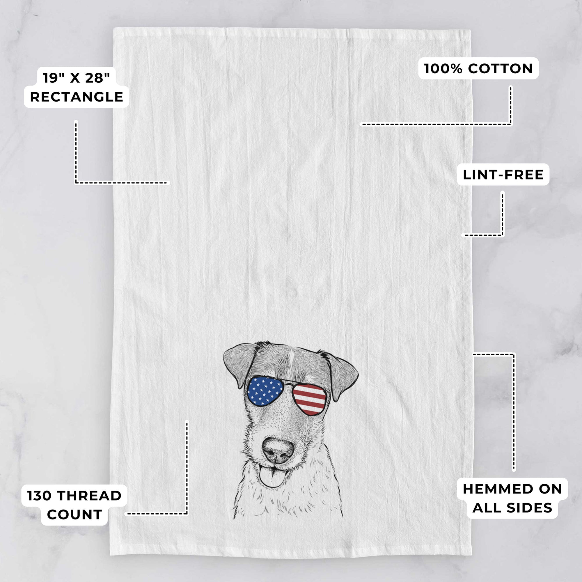 Rider the Parson Russell Terrier Tea Towel