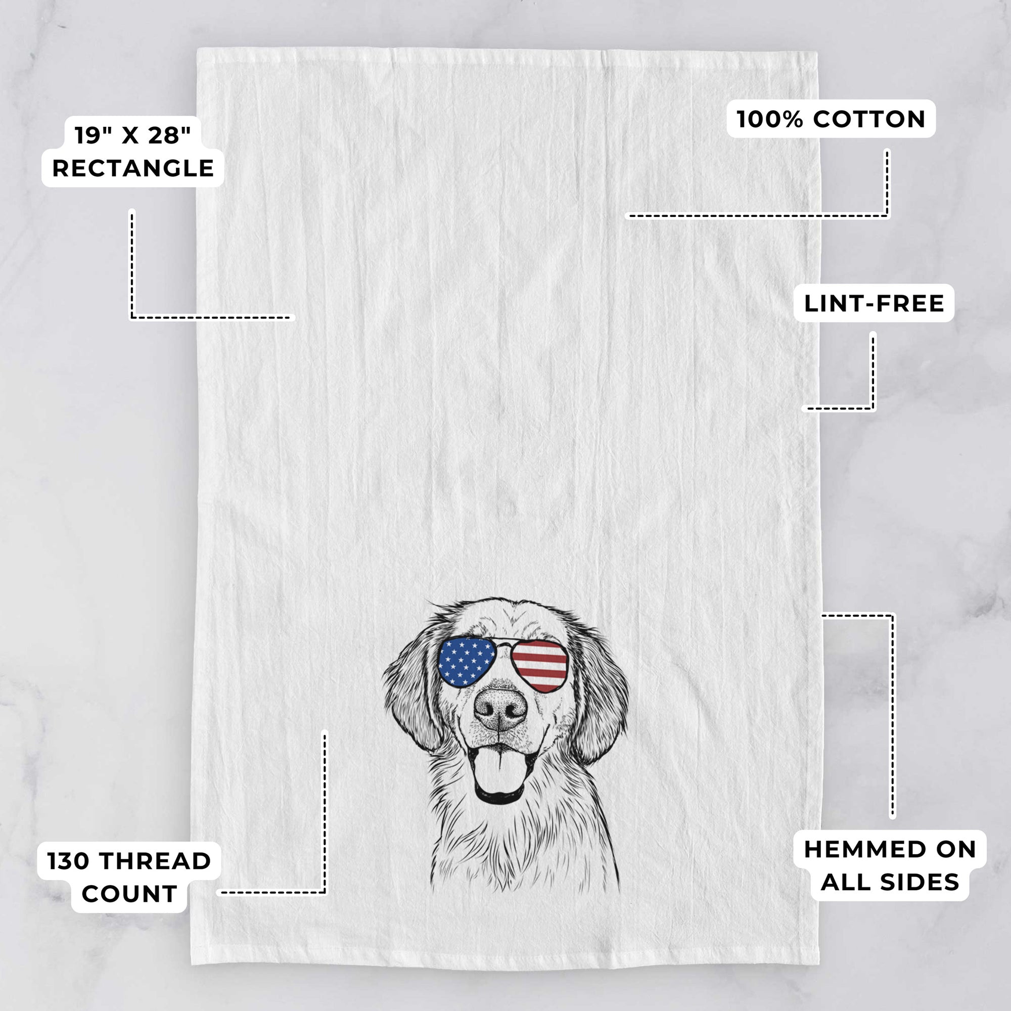 Riley the Golden Retriever Tea Towel