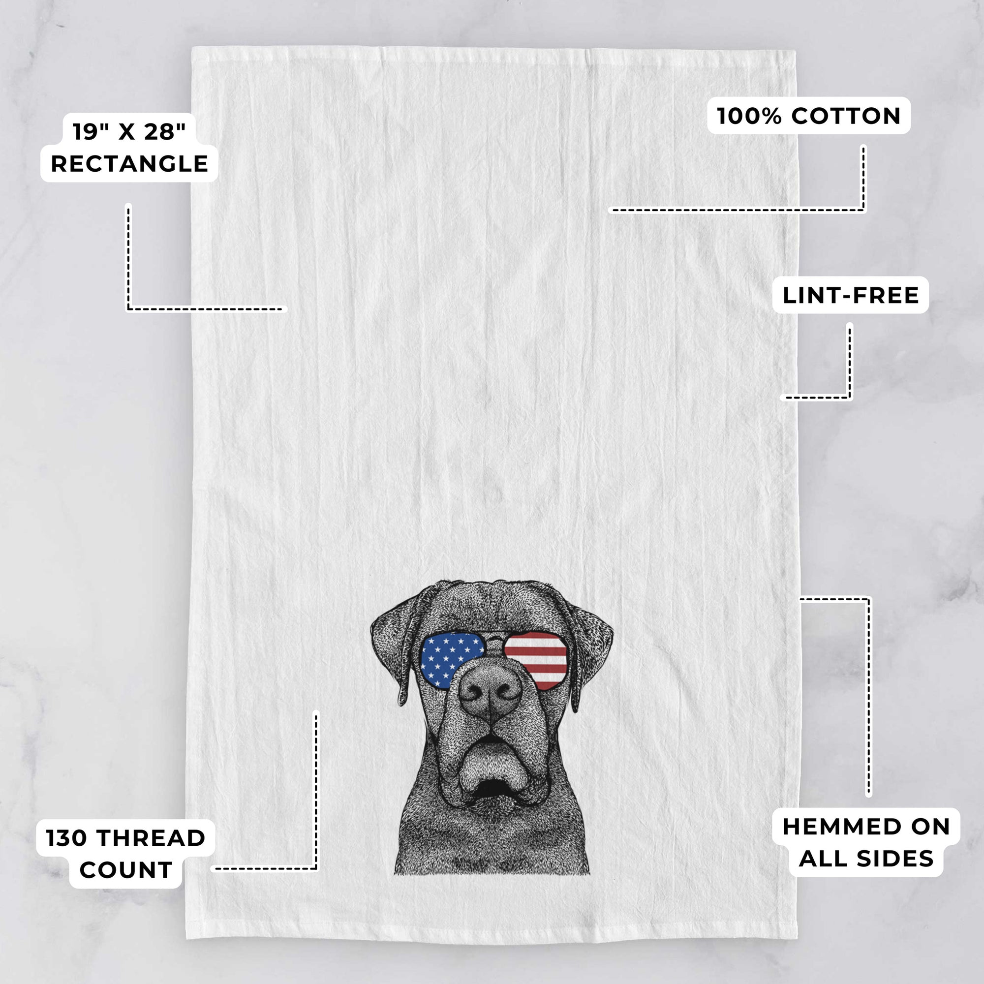 Rocco the Cane Corso Tea Towel