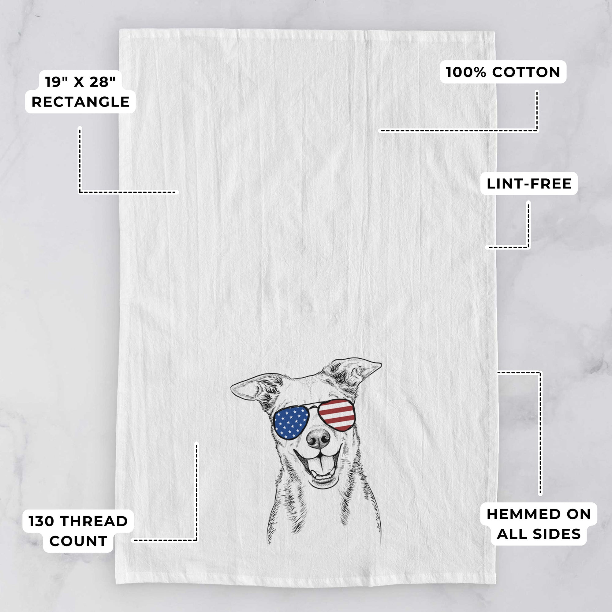 Rocco the Mixed Breed Tea Towel