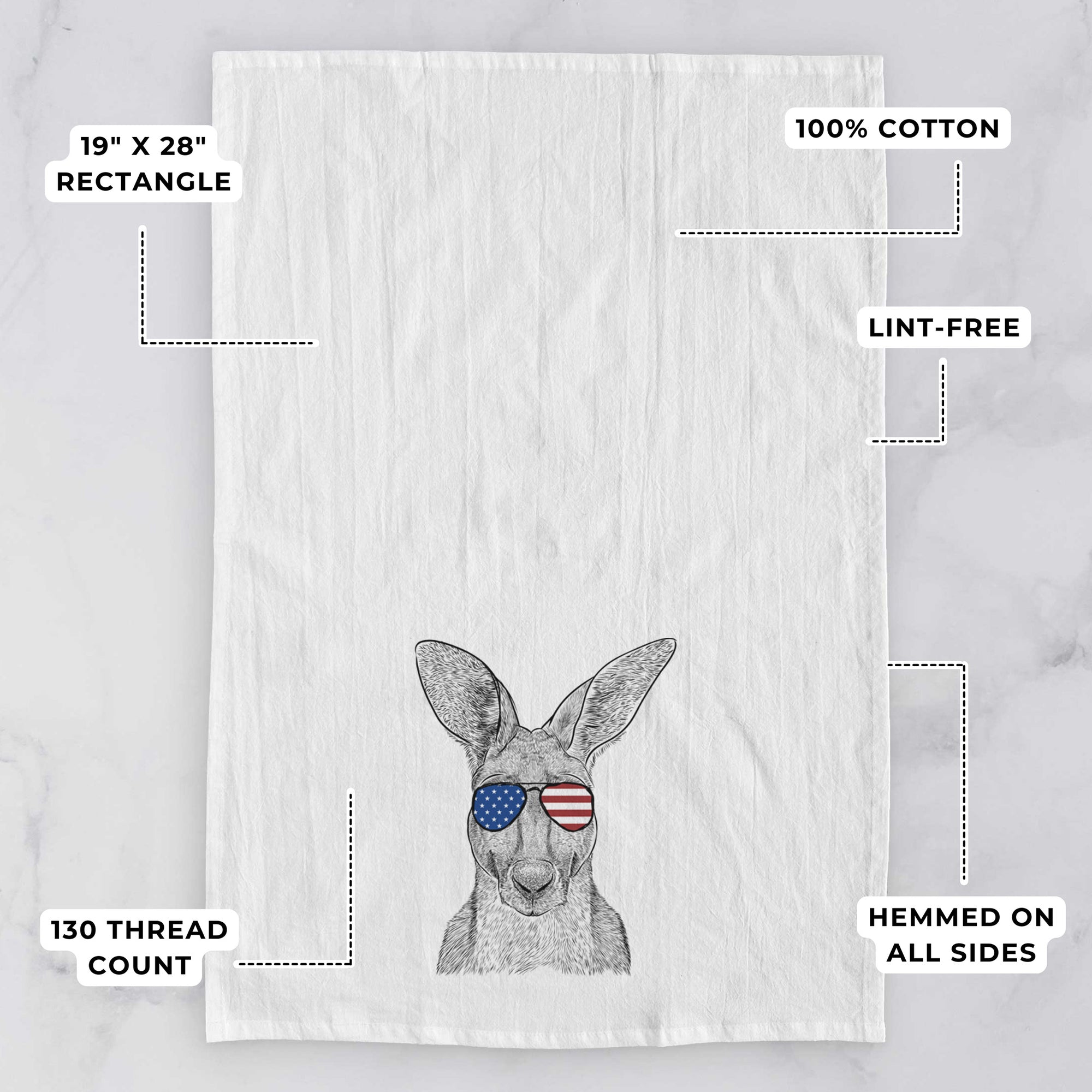 Roger the Red Kangaroo Tea Towel