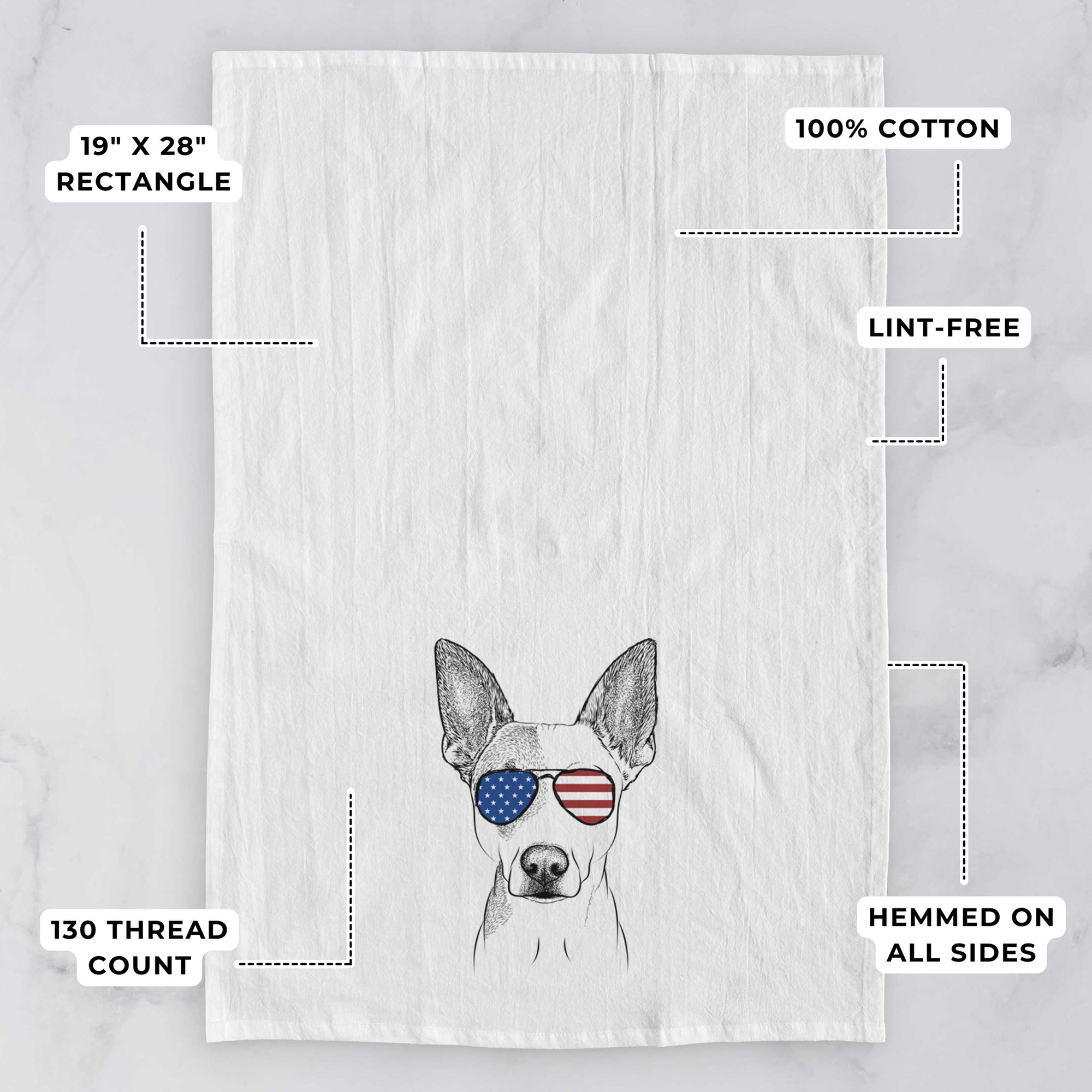 Roo the Mixed Breed Tea Towel