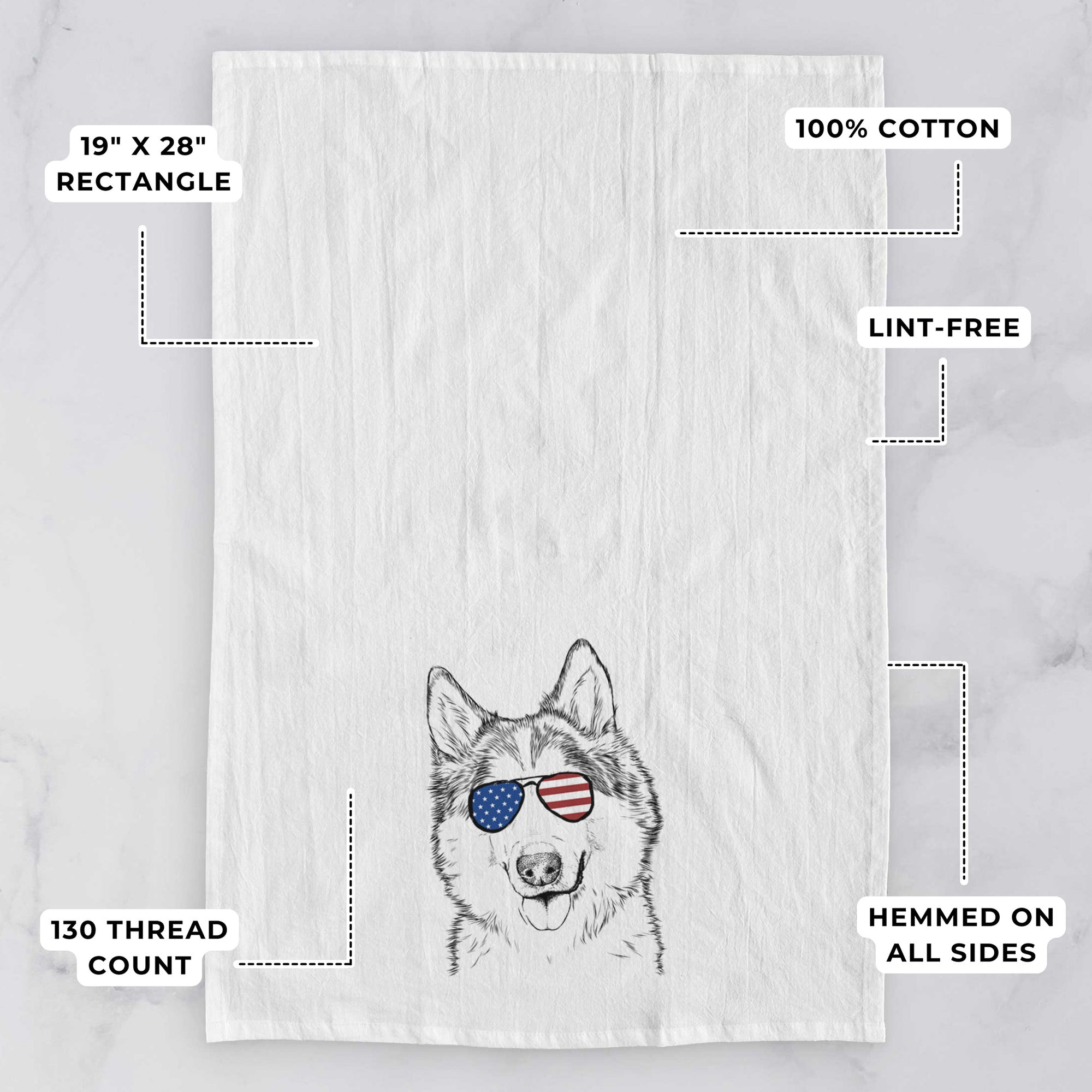 Roshi the Mixed Breed Tea Towel