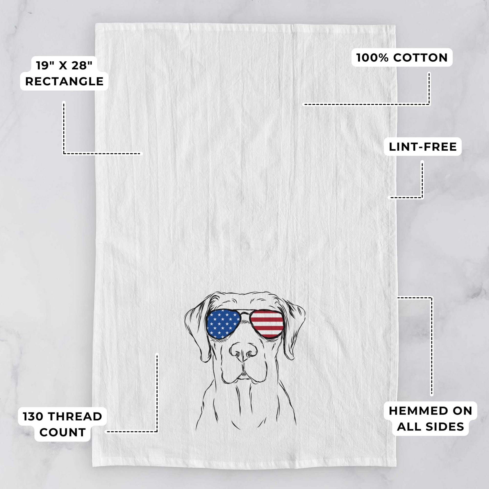 Rowdy the Labrador Retriever Tea Towel