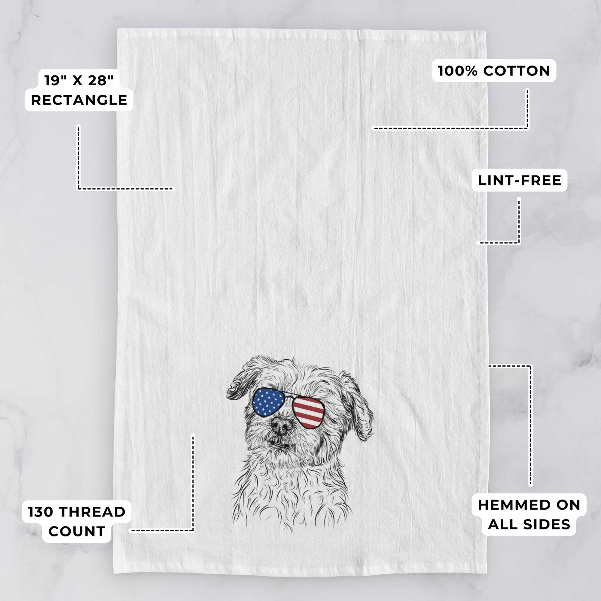 Roxie the Schnauzer Shih Tzu Mix Tea Towel