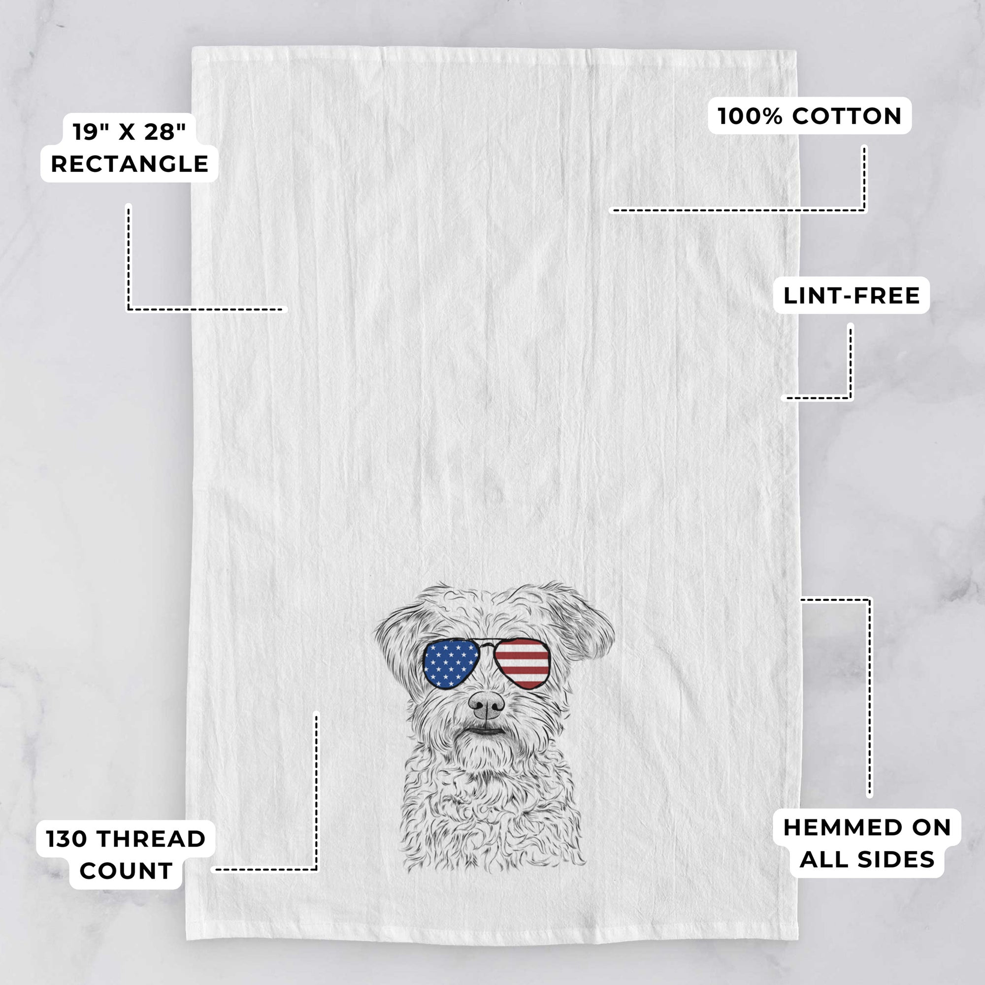 Rudy the Schnoodle Tea Towel