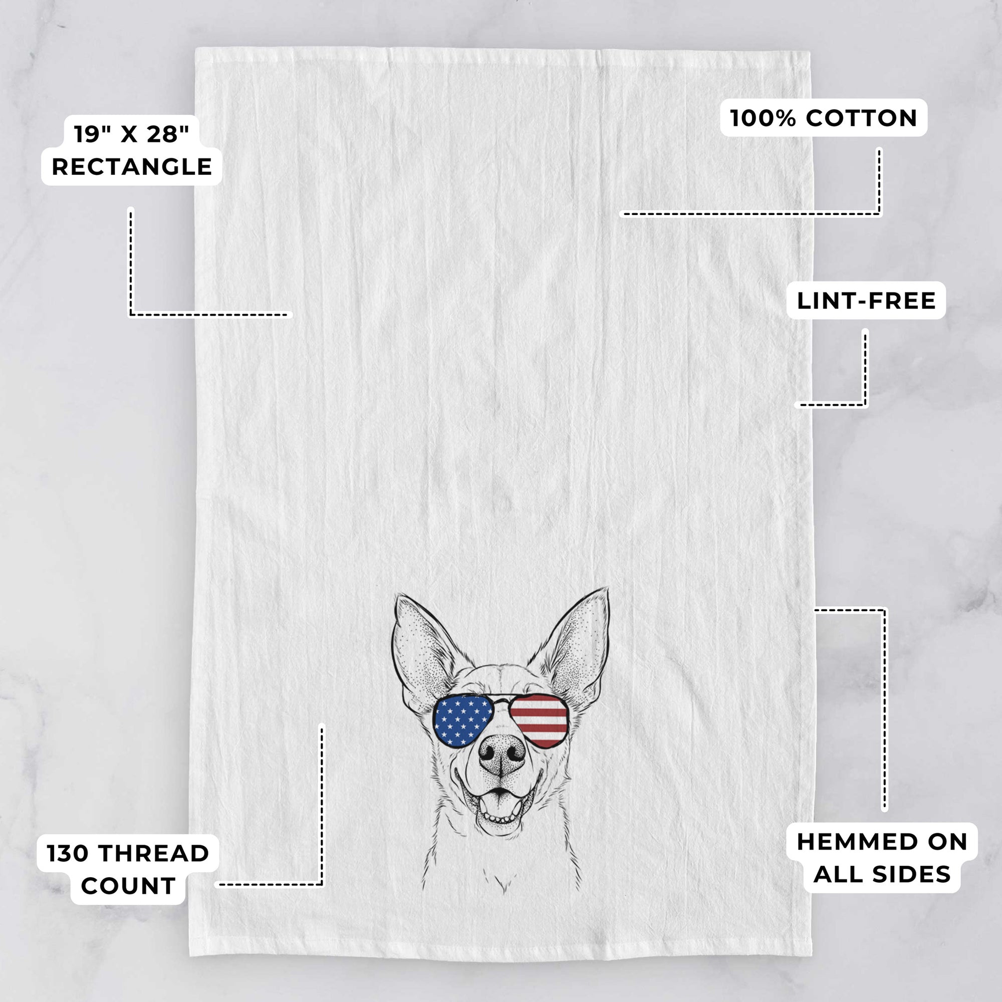 Rumley the Kelpie Mix Tea Towel