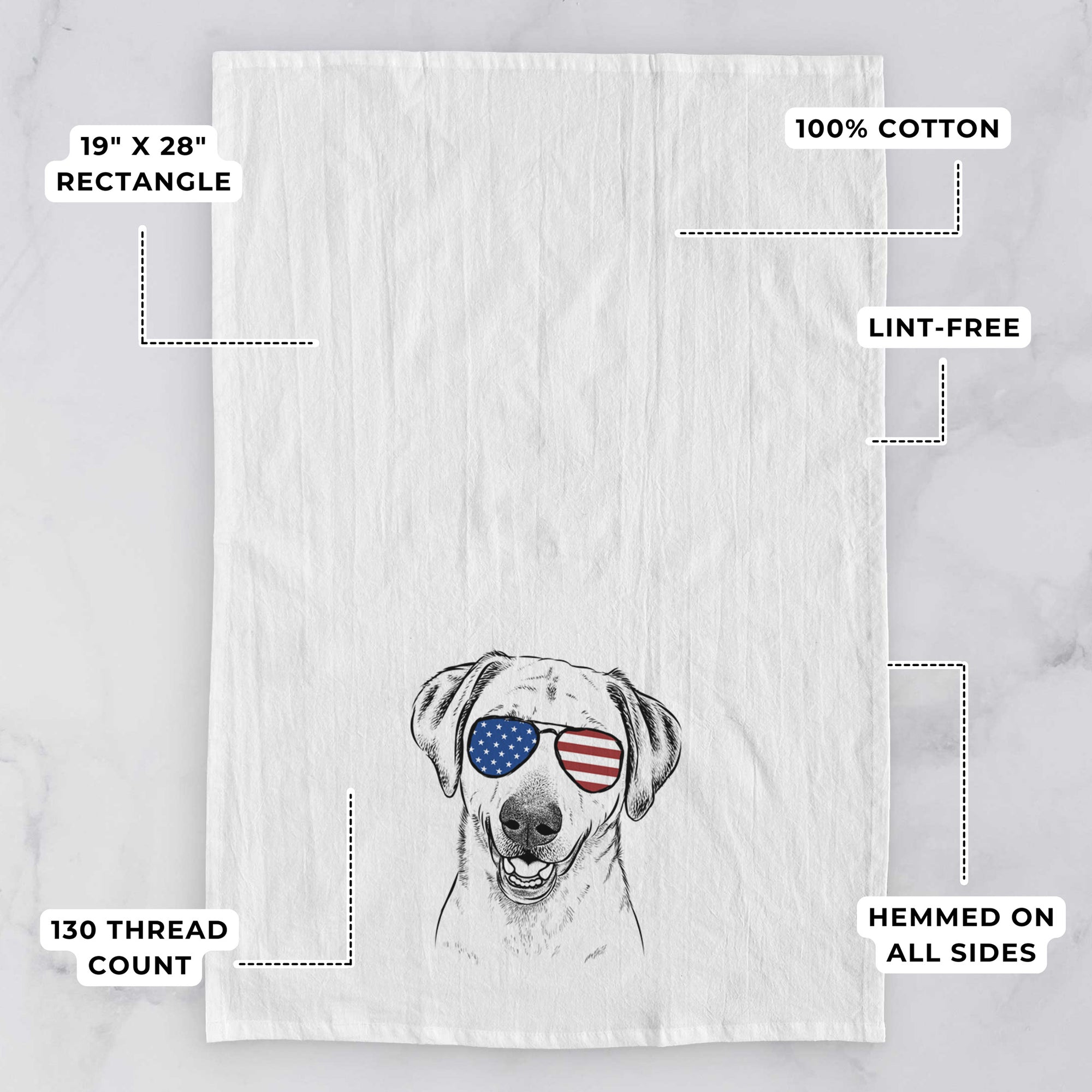 Rusty the Labrador Retriever Tea Towel