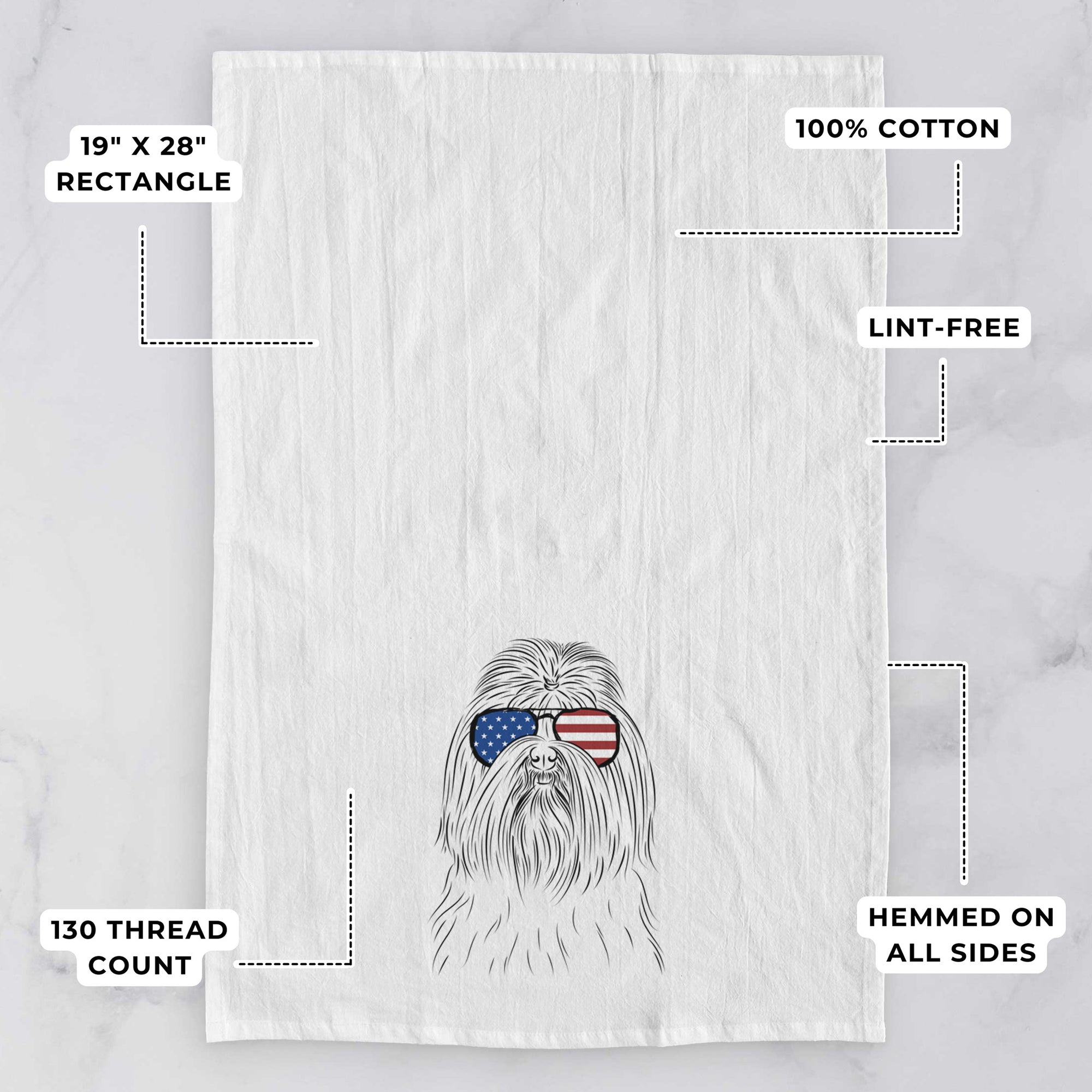 Sabine the Shih Tzu Tea Towel