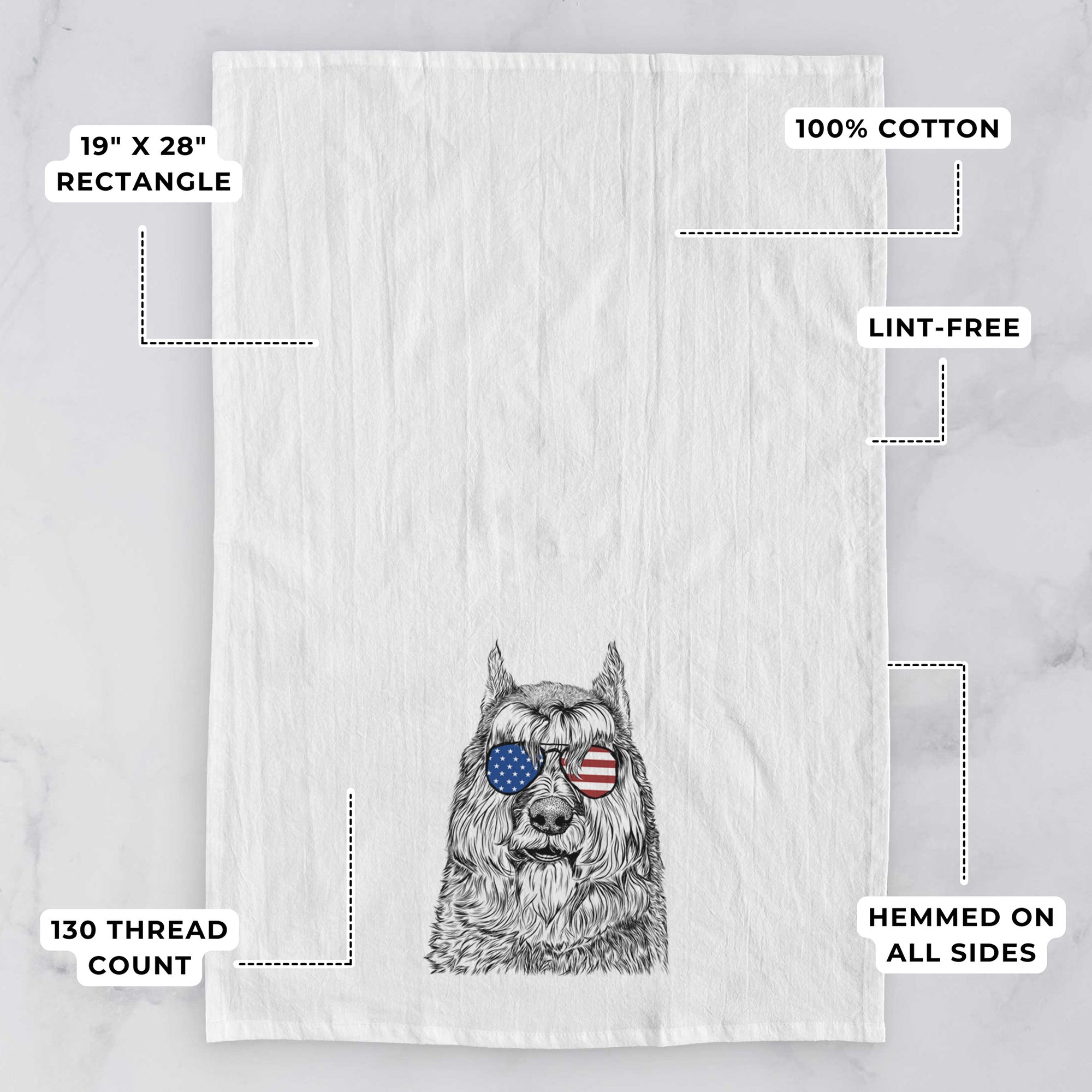 Sabre the Bouvier Des Flandres Tea Towel