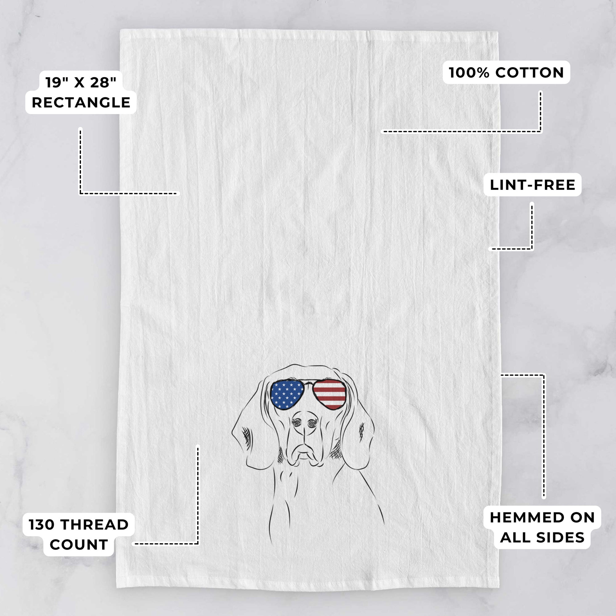 Sagan the Coonhound Tea Towel