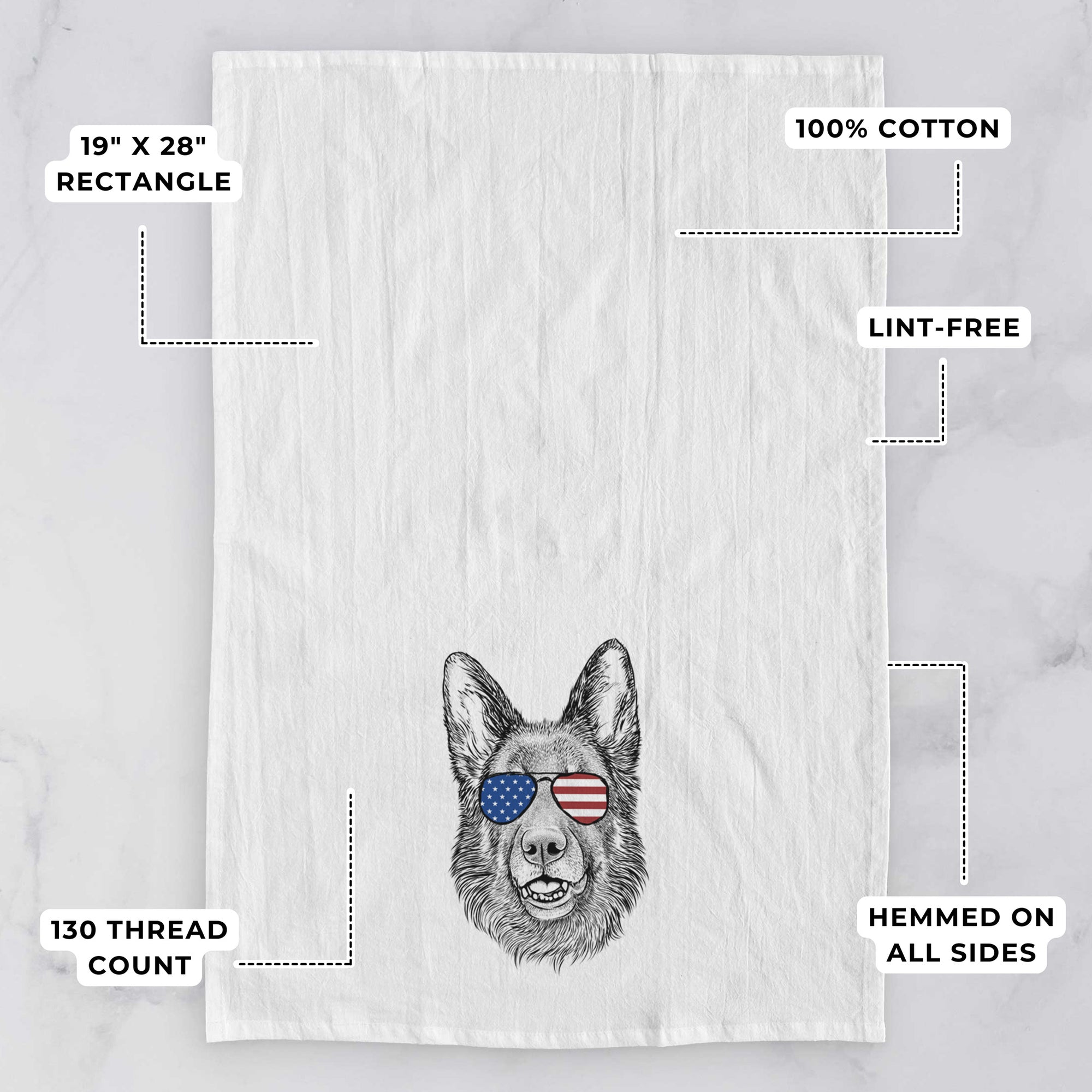 Sammie the German Shepherd Tea Towel