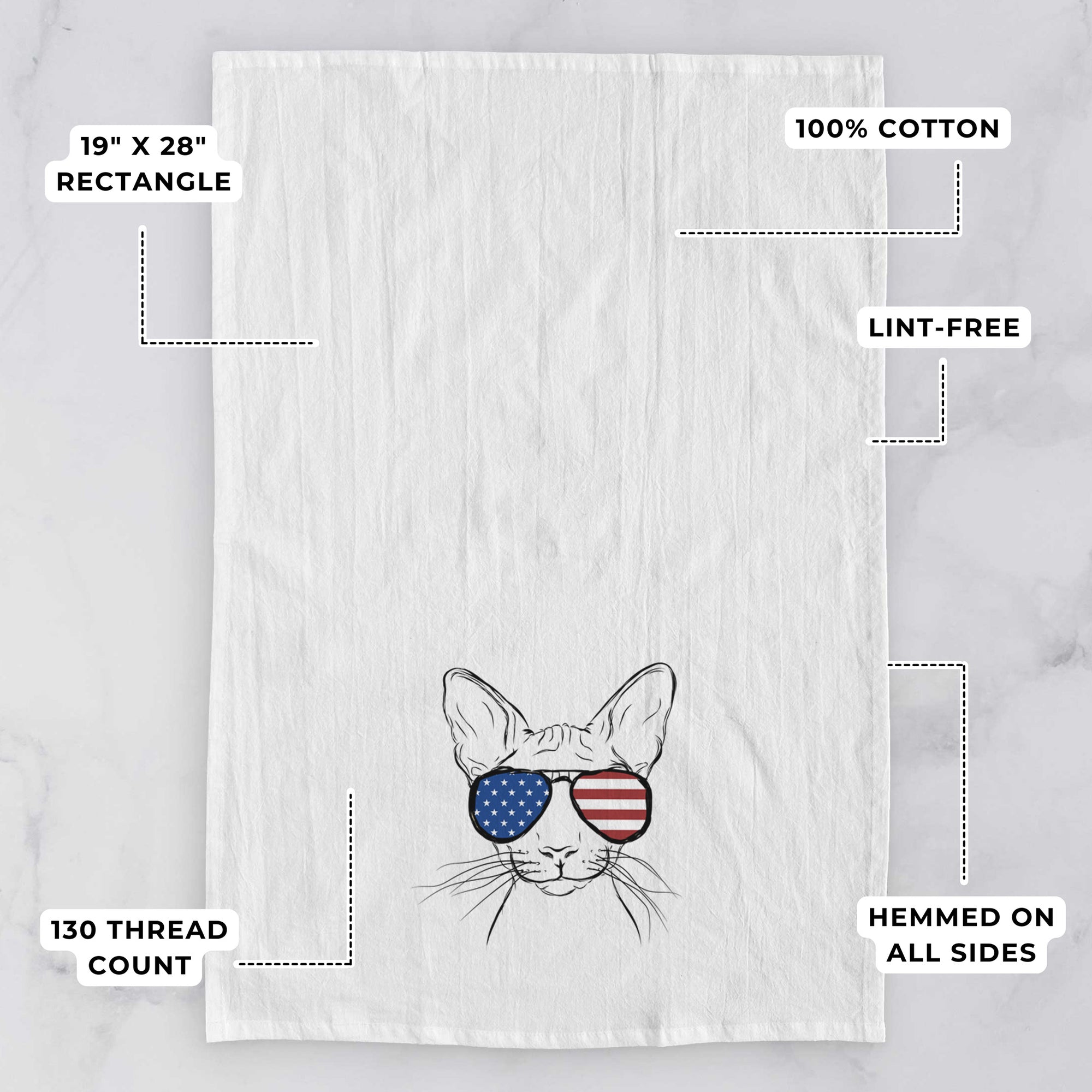 Sammy the Spinx Cat Tea Towel