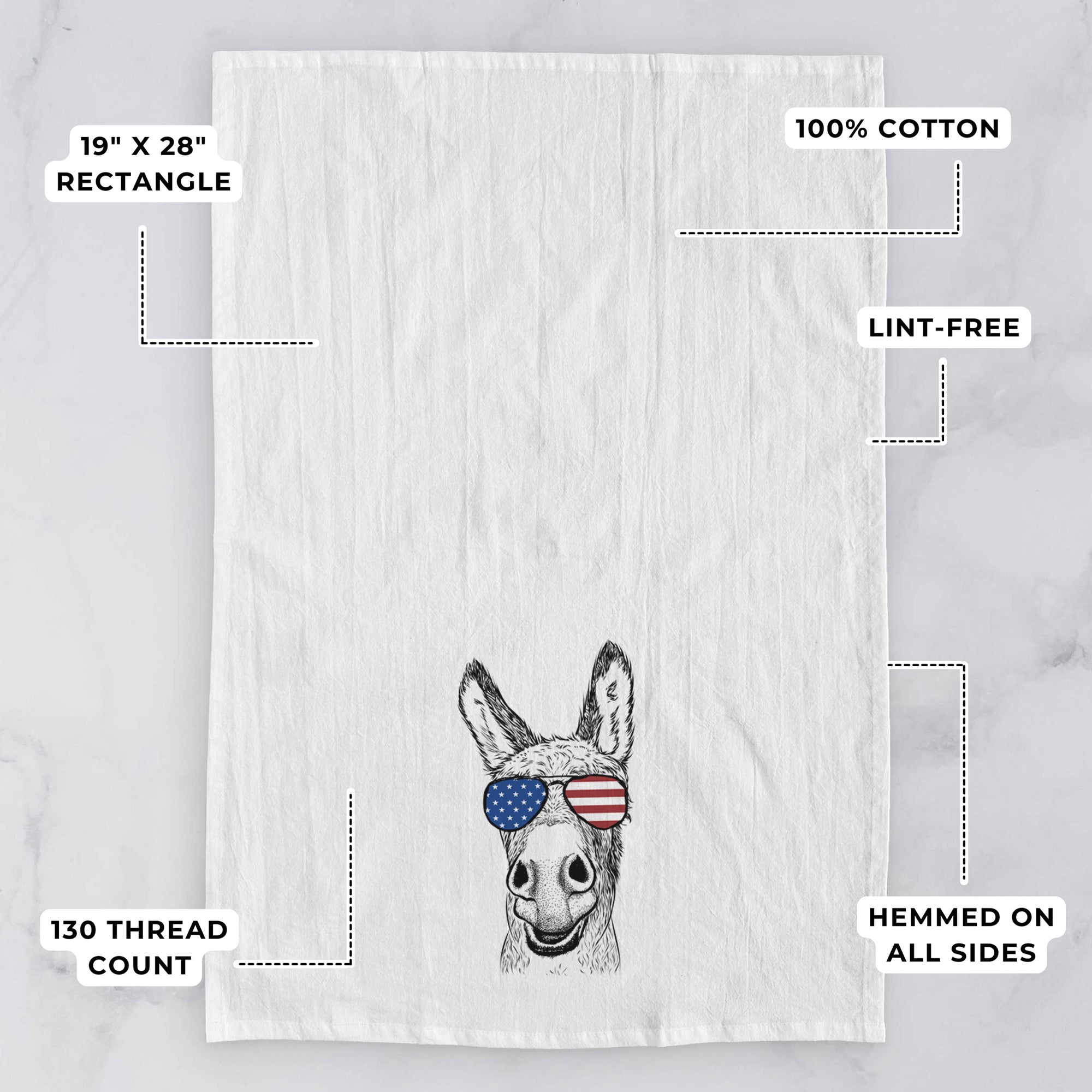 Samule the Donkey Tea Towel