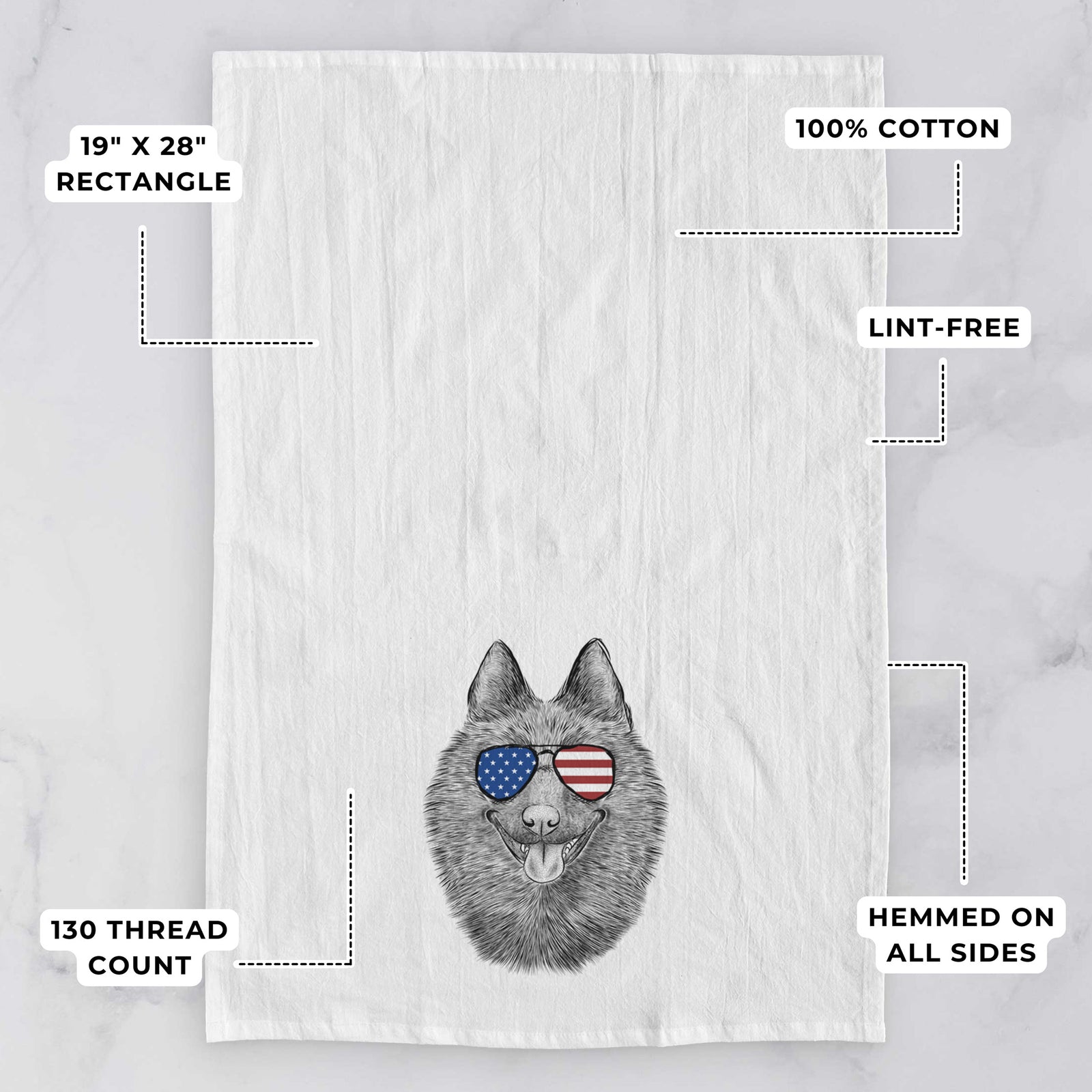 Sander the Schipperke Tea Towel