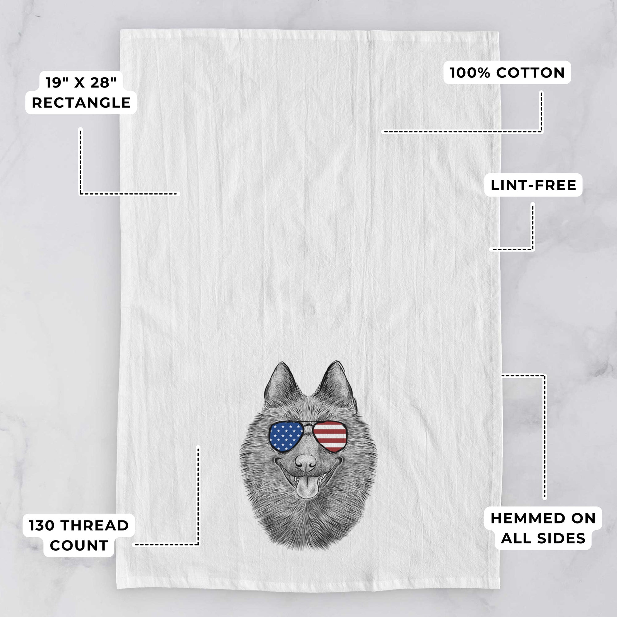 Sander the Schipperke Tea Towel