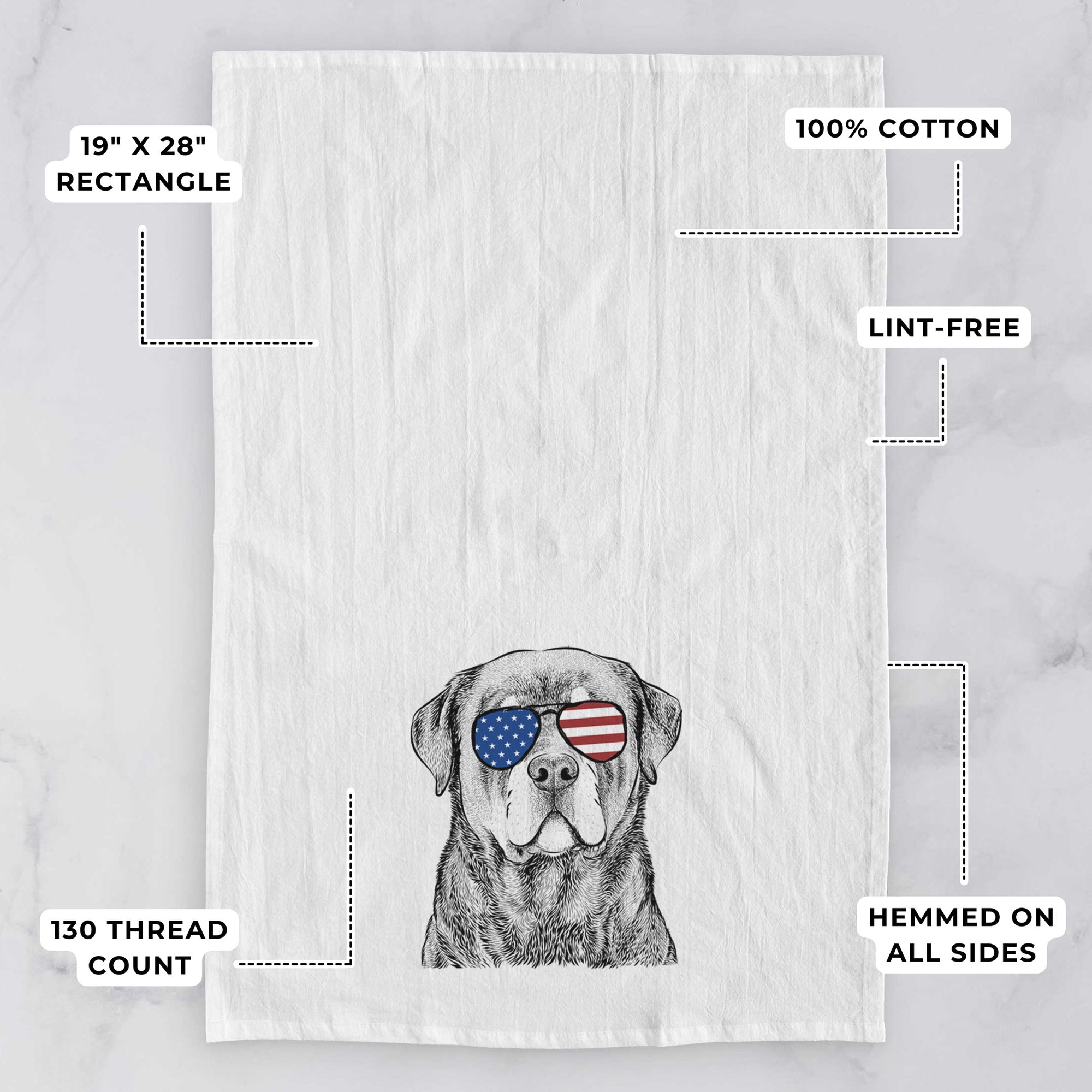 Sarge the Rottweiler Tea Towel