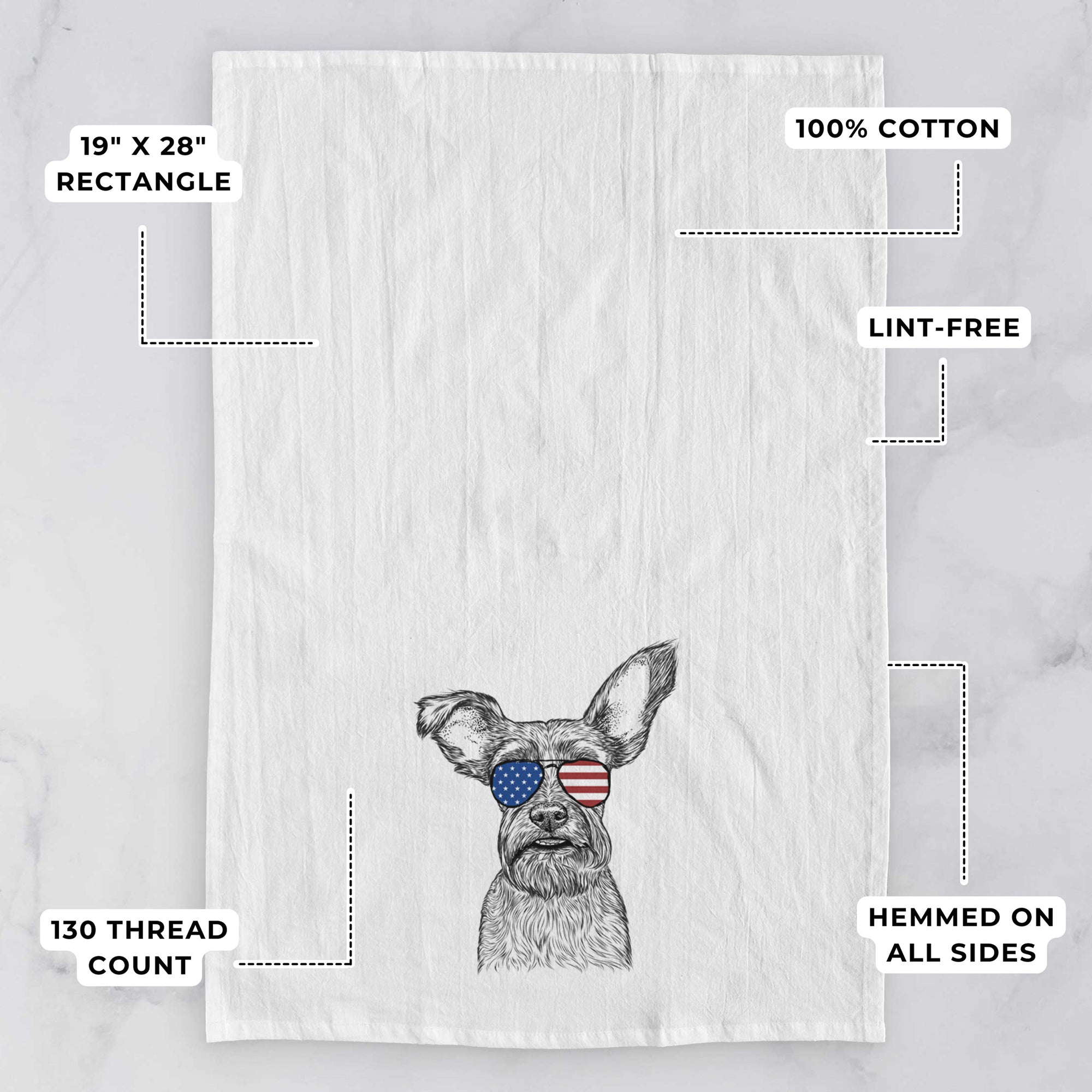 Sawyer the Snorkie Tea Towel