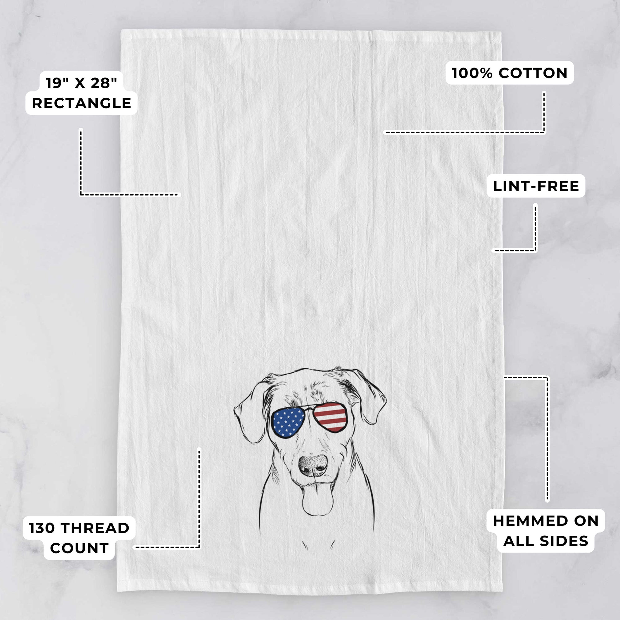 Scout Marie the Chocolate Lab Tea Towel