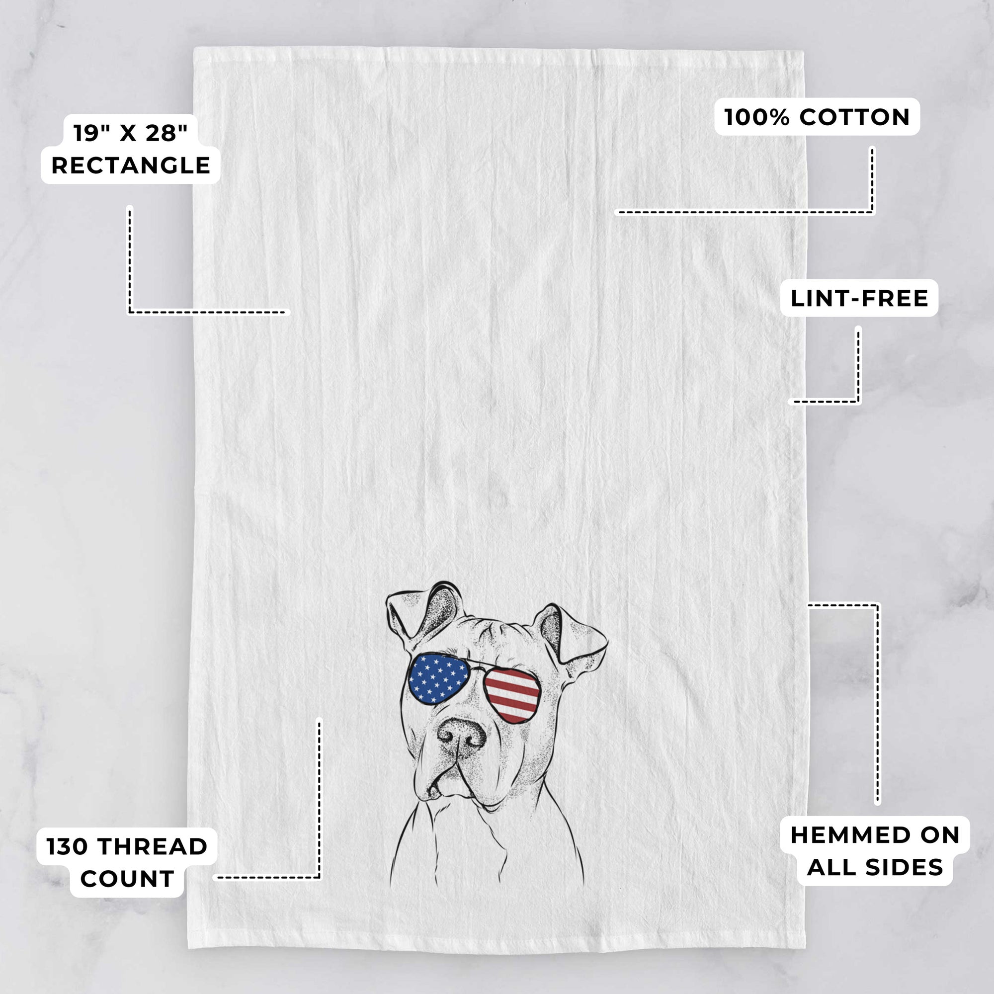 Scraps the American Staffordshire Mix Tea Towel