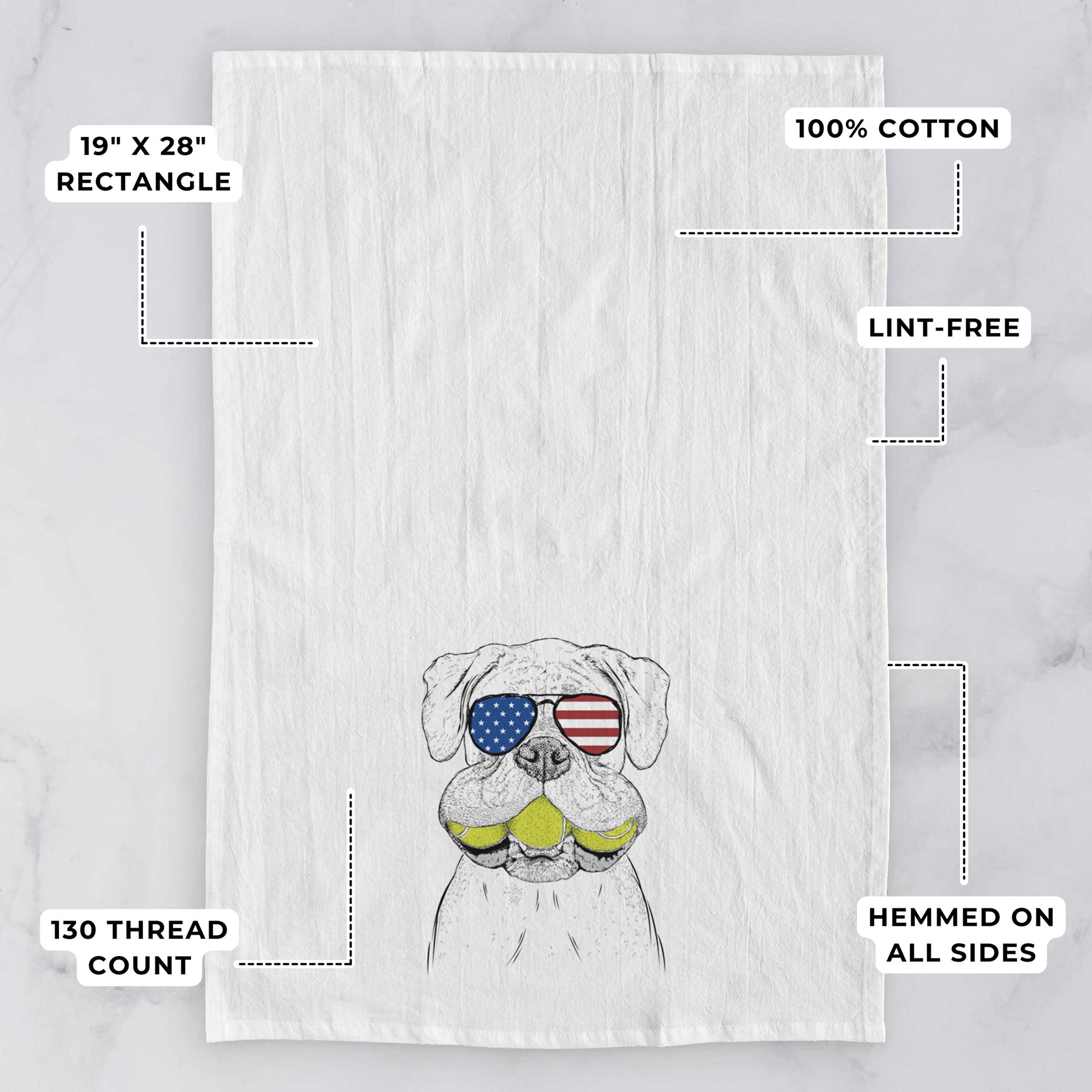 Seamus the Boxer Tea Towel