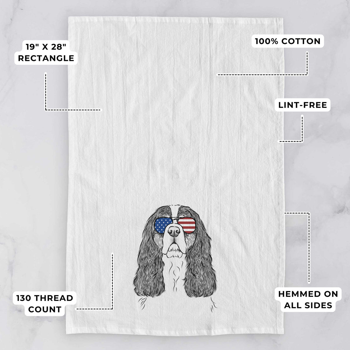 Sebastian the Cavalier King Charles Spaniel Tea Towel