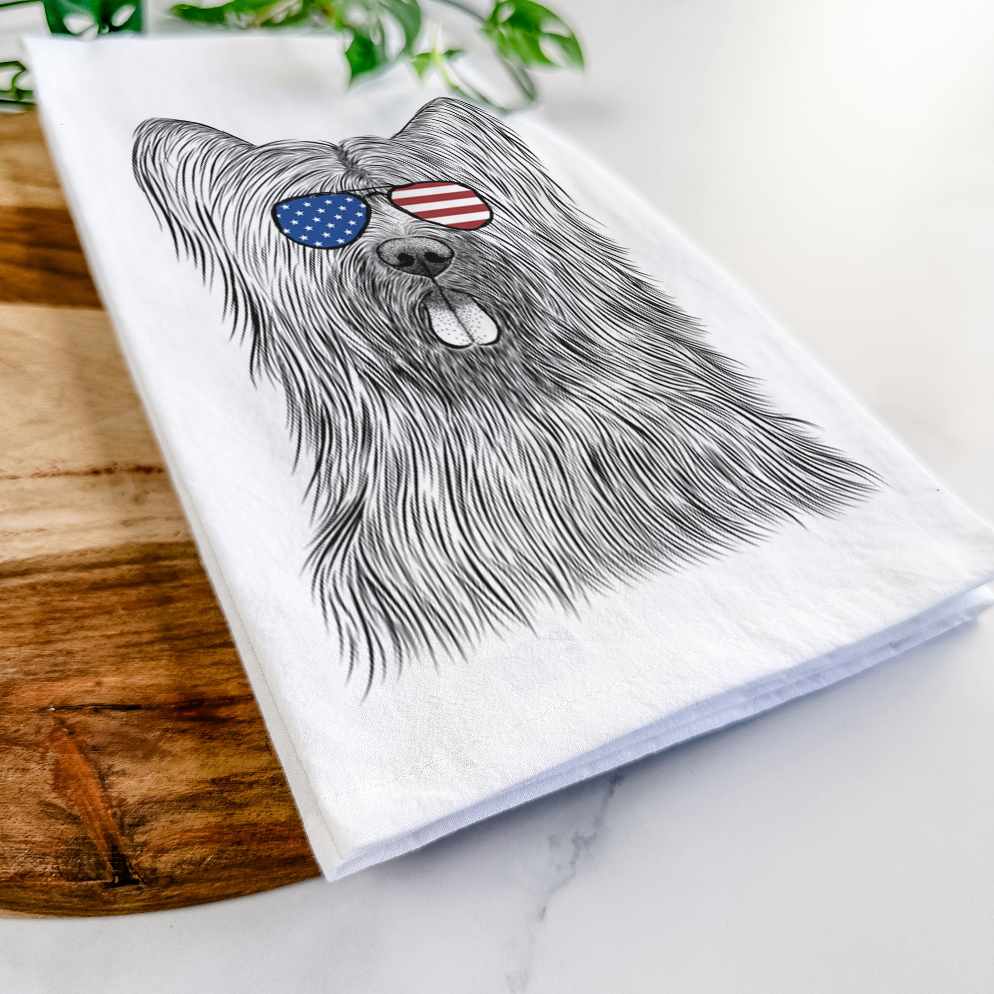 Shay the Briard Tea Towel