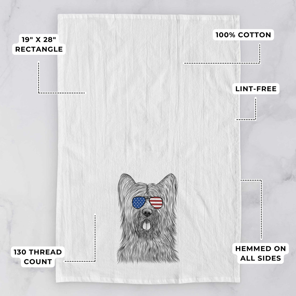 Shay the Briard Tea Towel