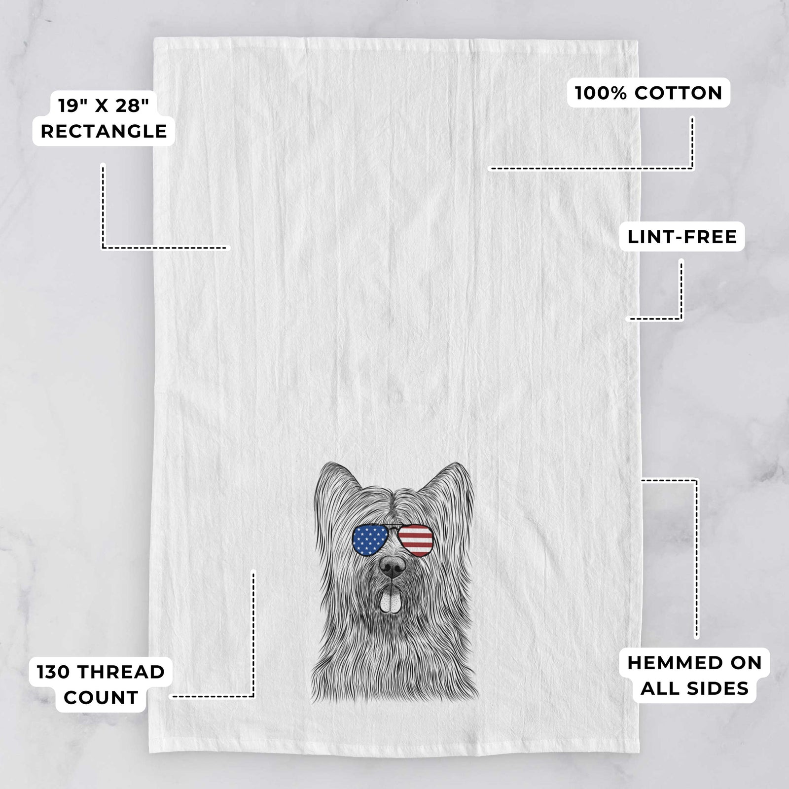 Shay the Briard Tea Towel