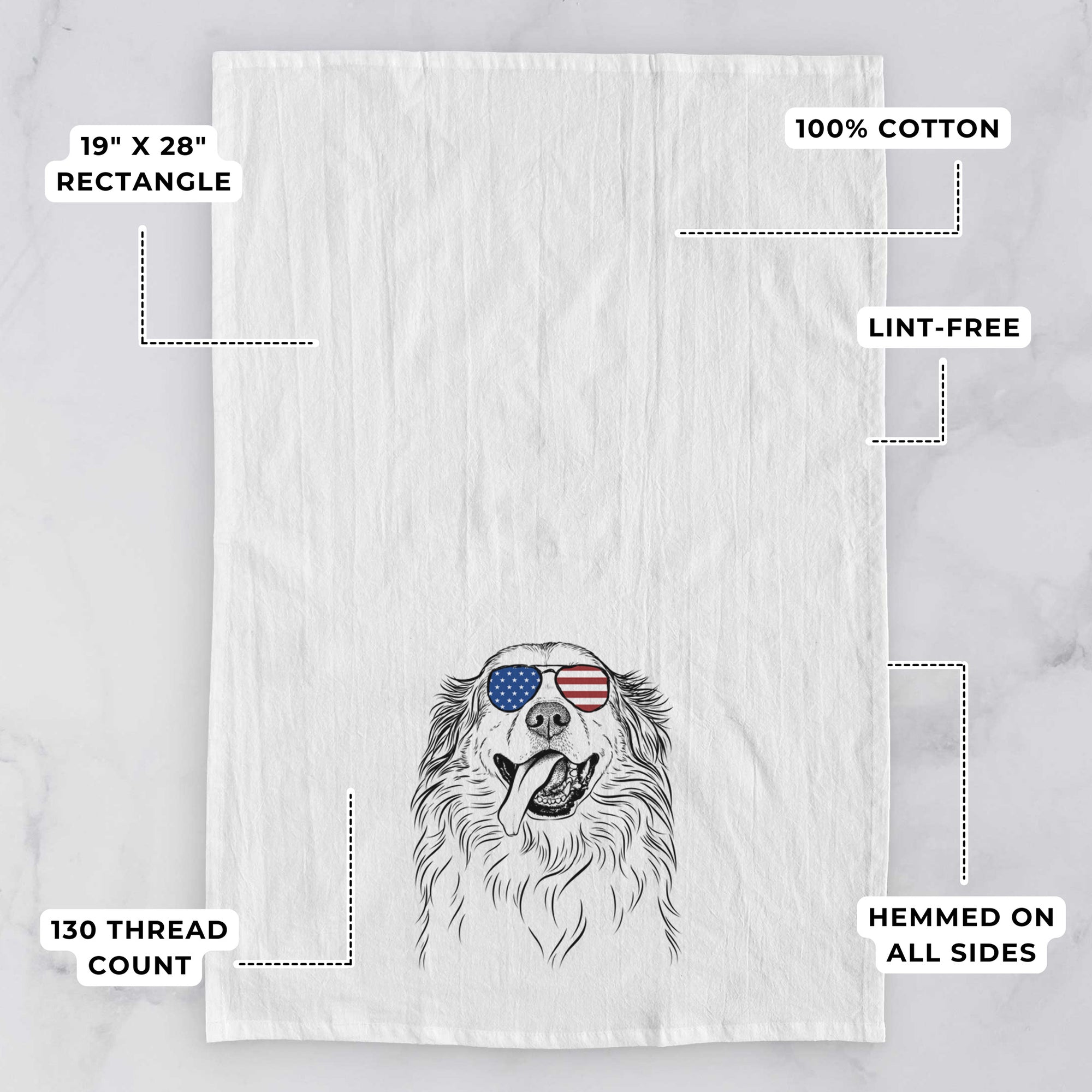 Shooter the Golden Retriever Tea Towel