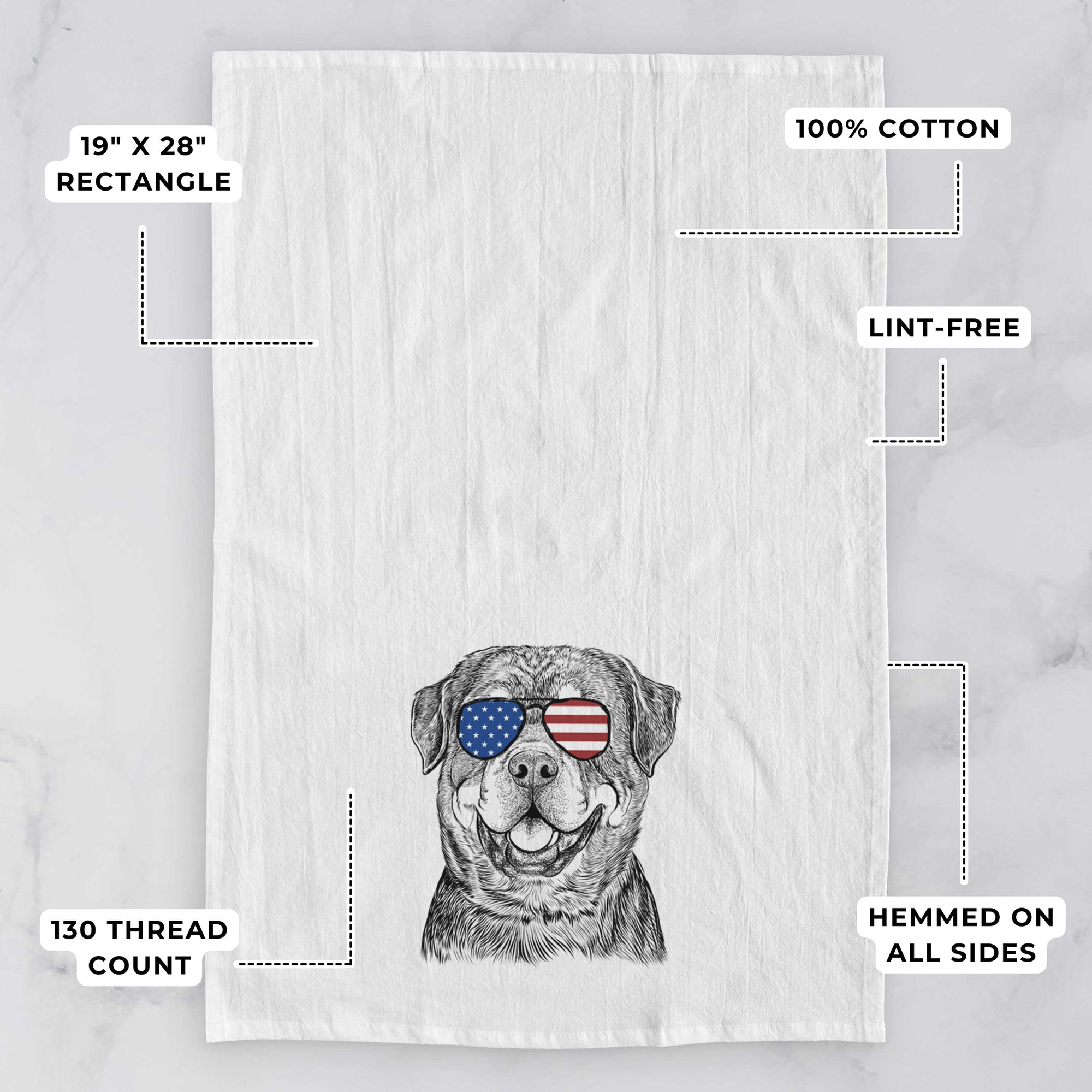 Sig the Rottweiler Tea Towel