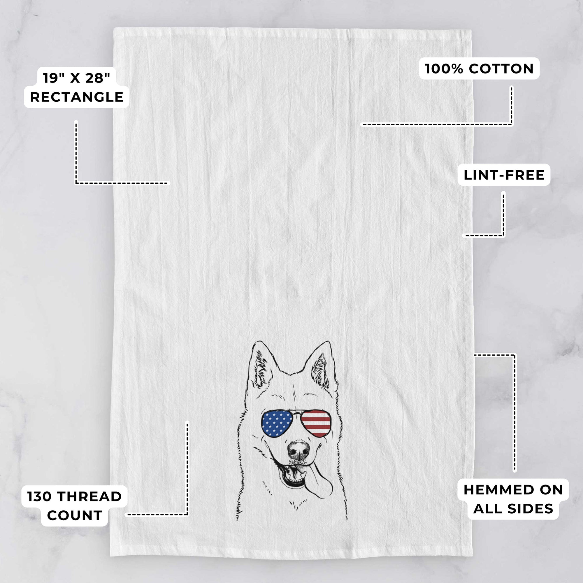 Sinatra  the Siberian Husky Tea Towel