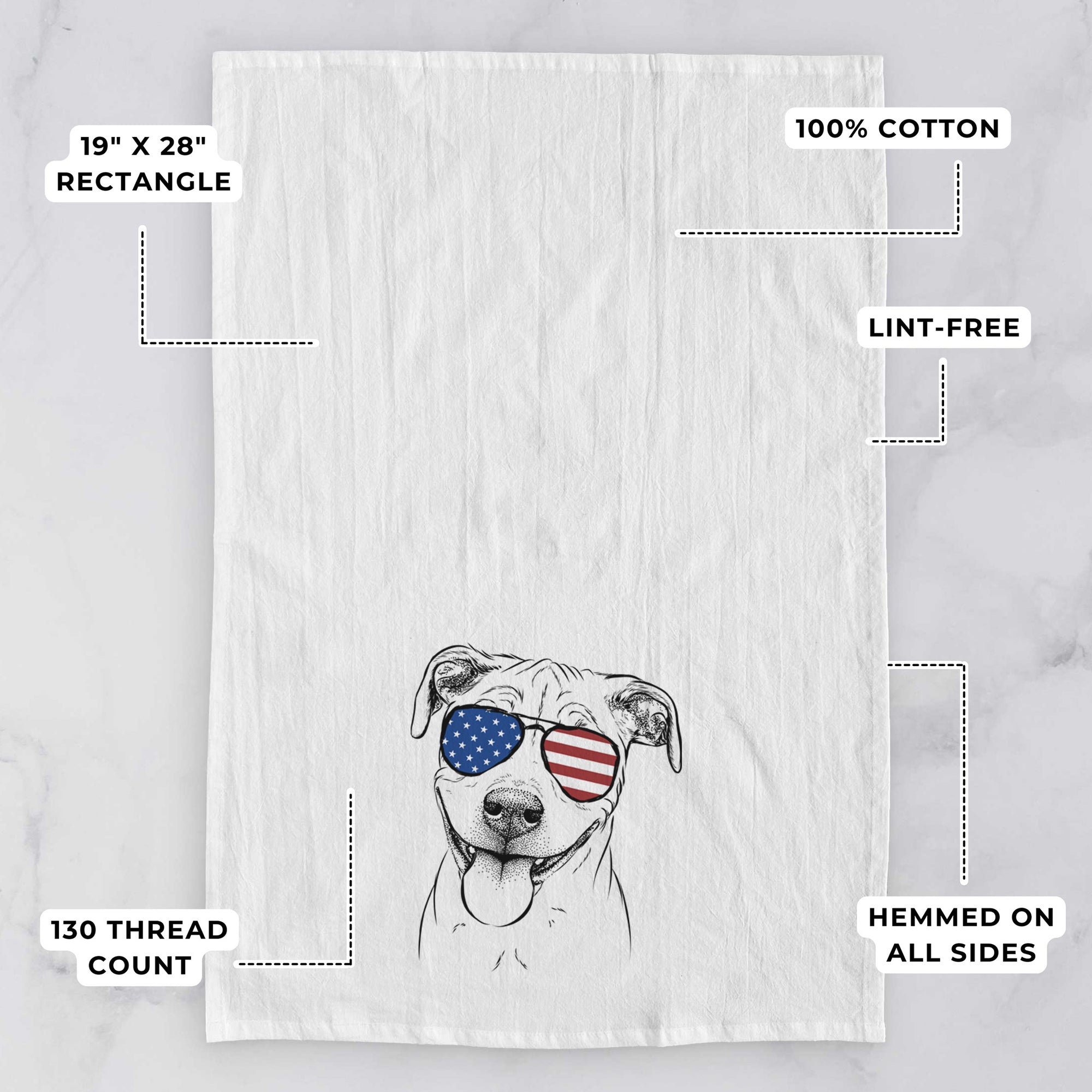 Skye the Pitweiler Tea Towel