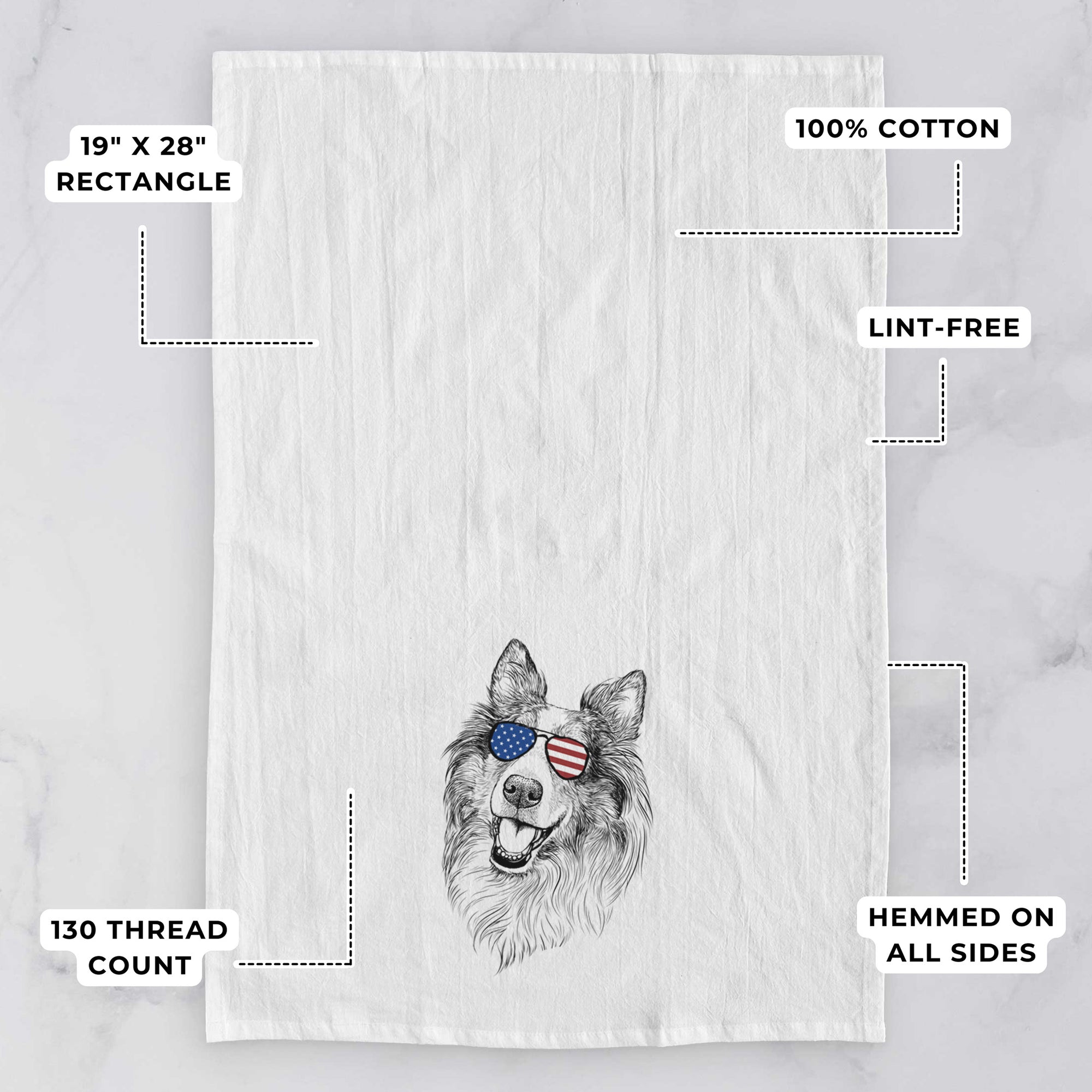 Skylar the Shetland Sheepdog Tea Towel