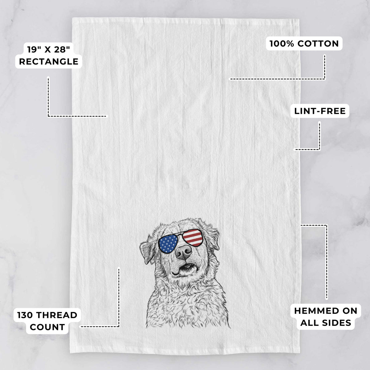 Smokey Jam the Middle Eastern Village Dog Tea Towel