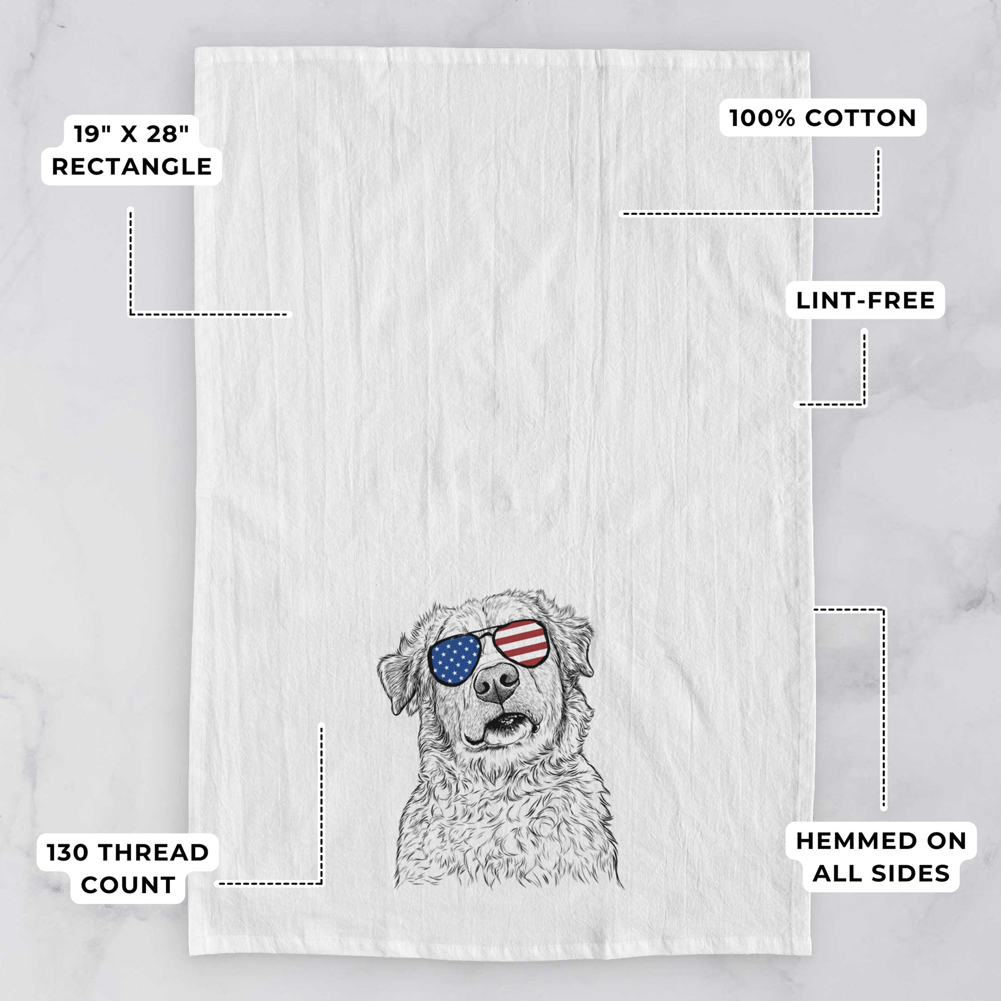 Smokey Jam the Middle Eastern Village Dog Tea Towel