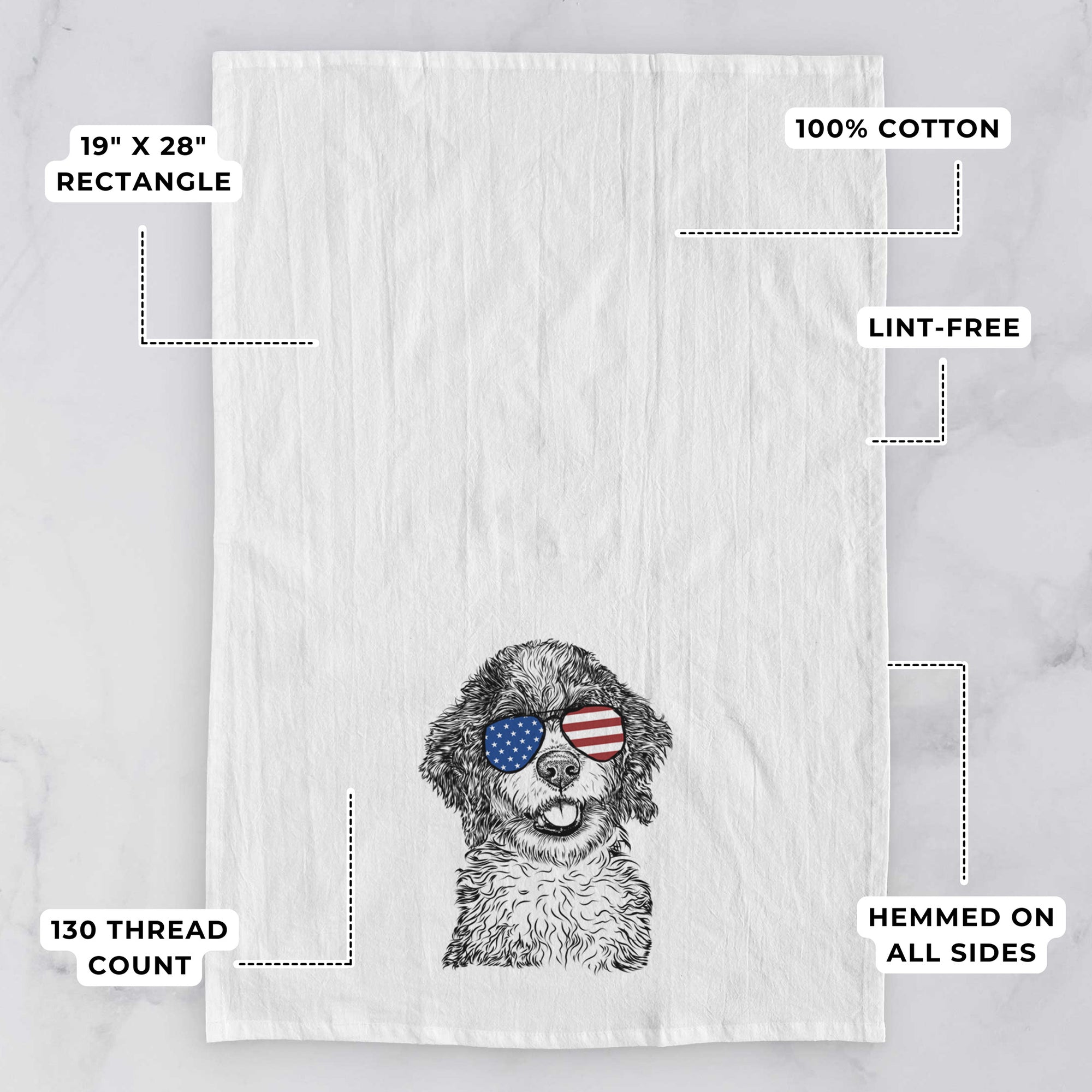 Smoky the Bernedoodle Puppy Tea Towel