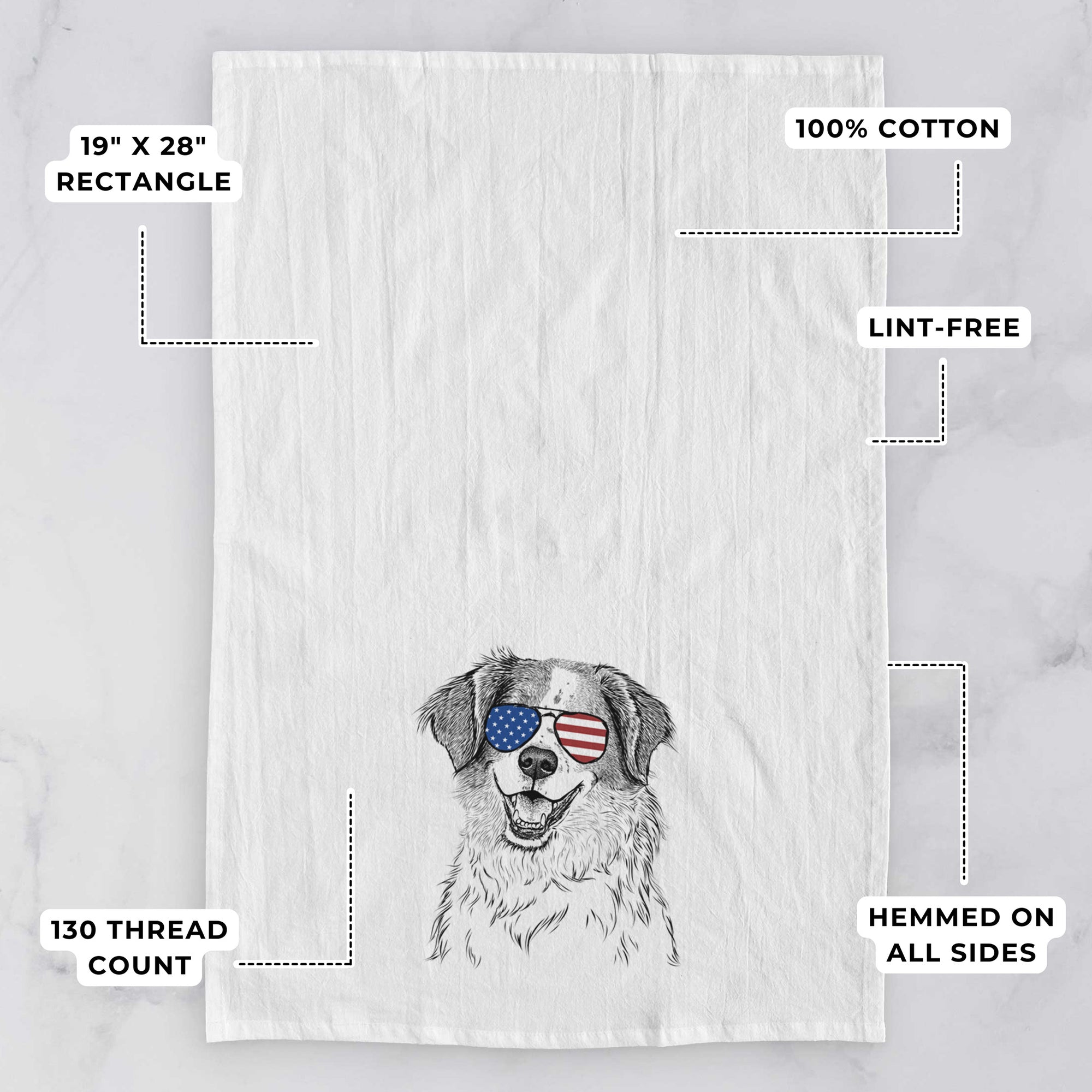 Sophie the Brittany Beagle Mix Tea Towel