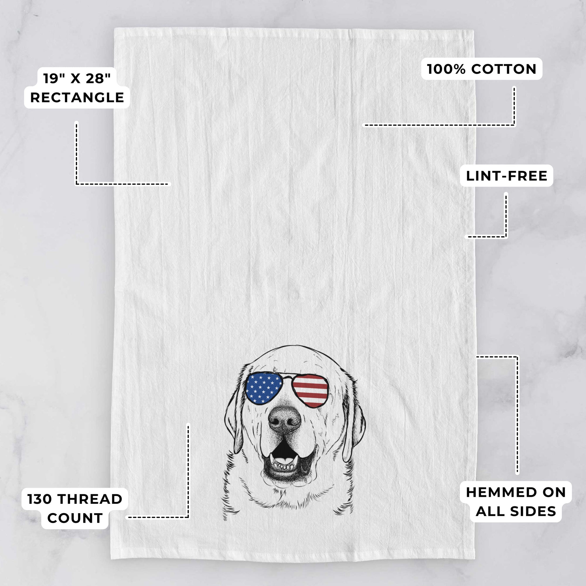 Sparks the Labrador Retriever Tea Towel