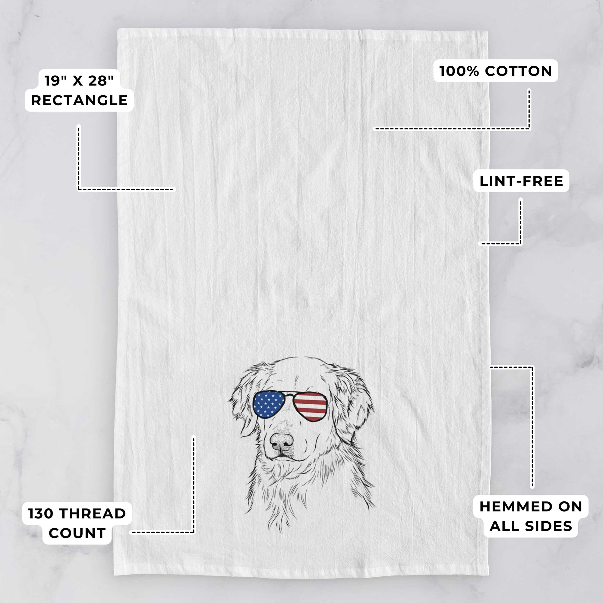 Spencer the Golden Retriever Tea Towel