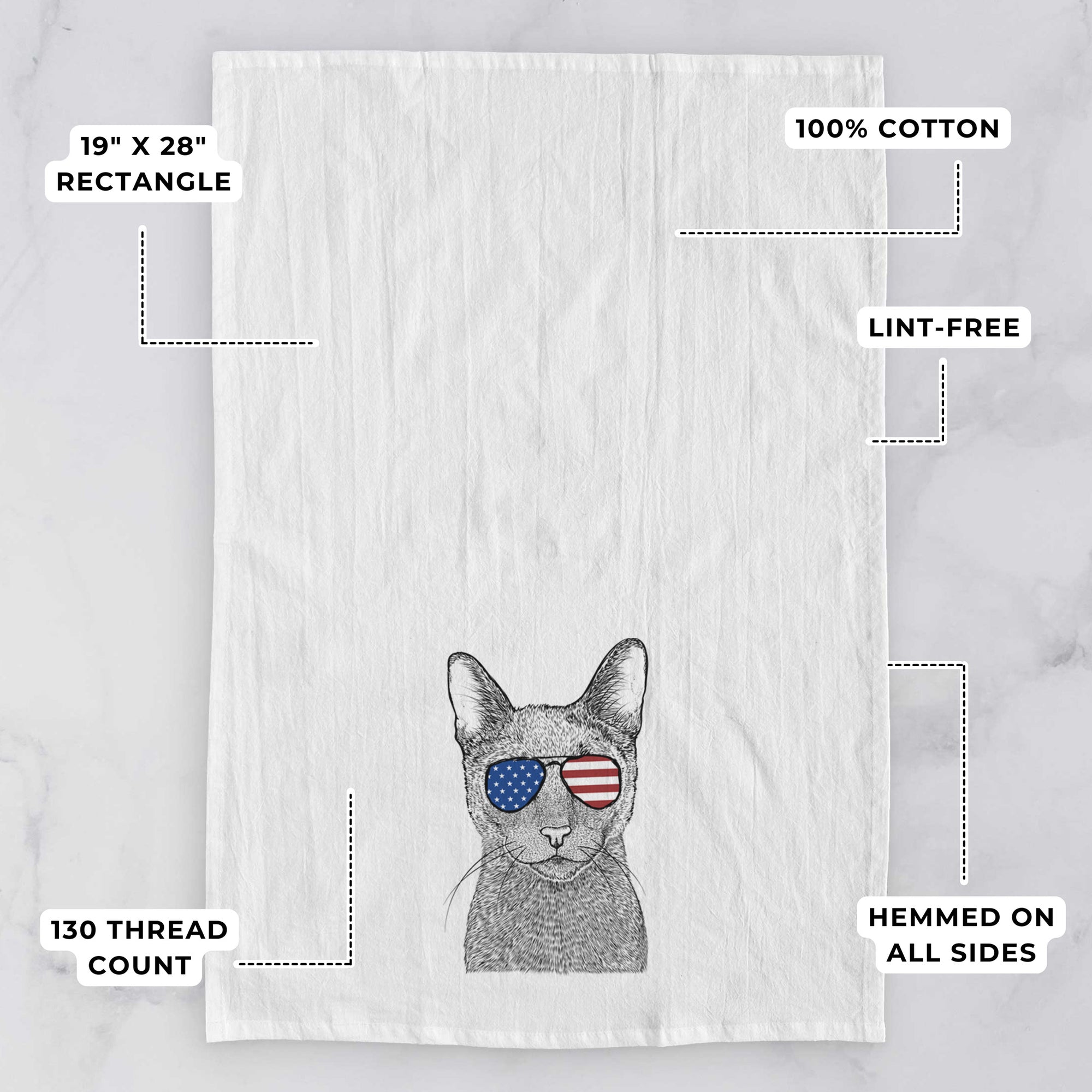 Stanley the Russian Blue Cat Tea Towel