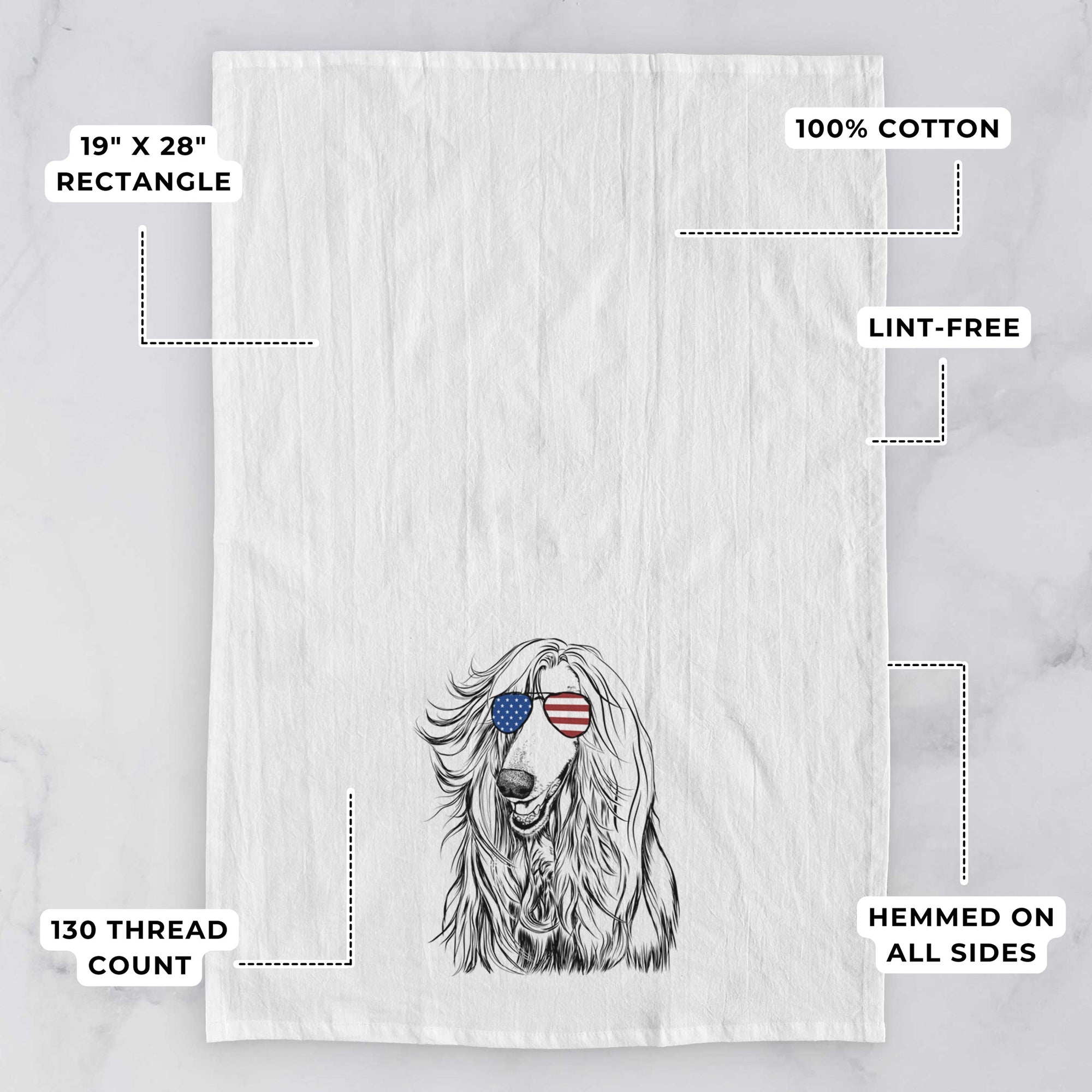 Sterling the Afghan Hound Tea Towel