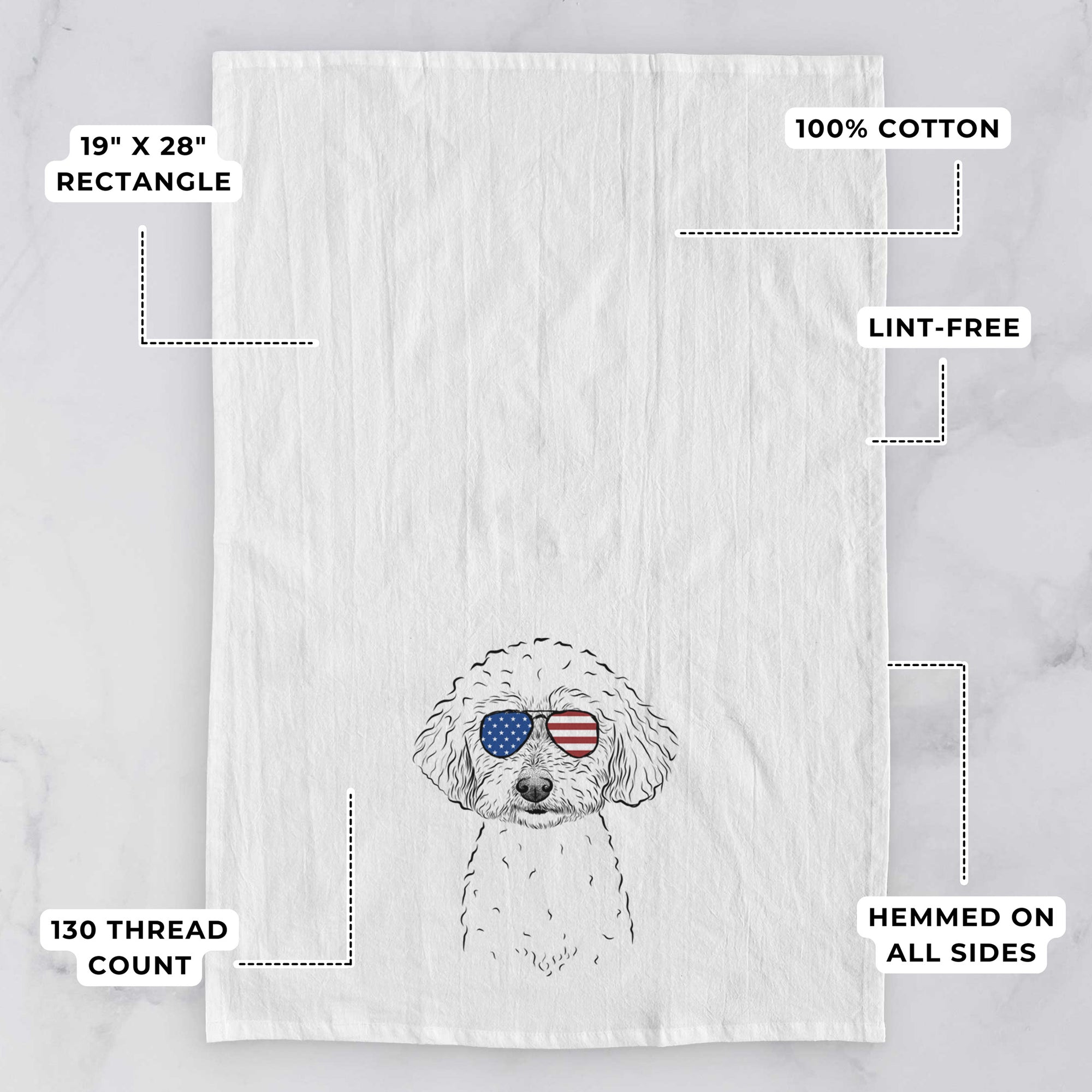 Stitch the Bichonpoo Tea Towel