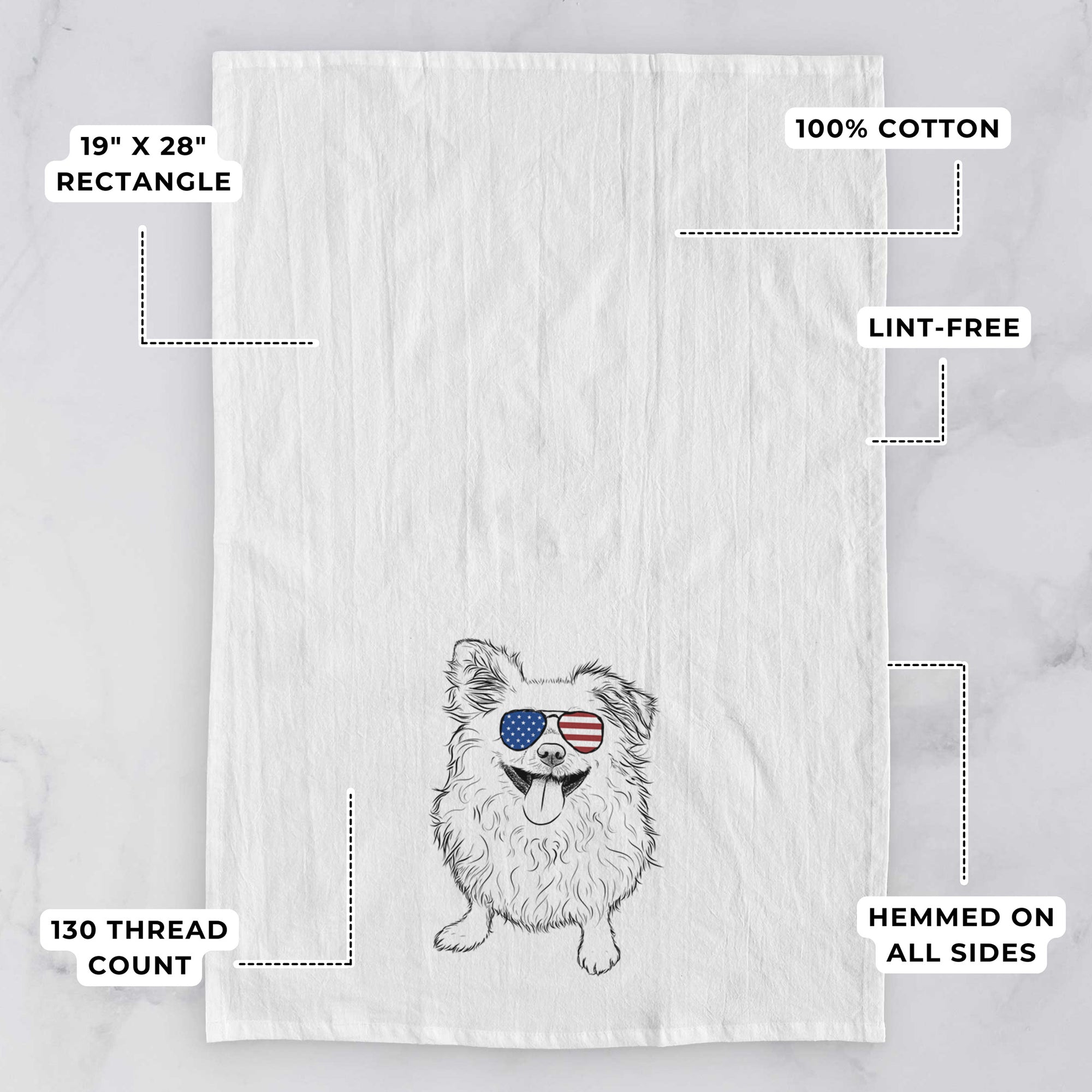 Stuart the Longhaired Chihuahua Tea Towel