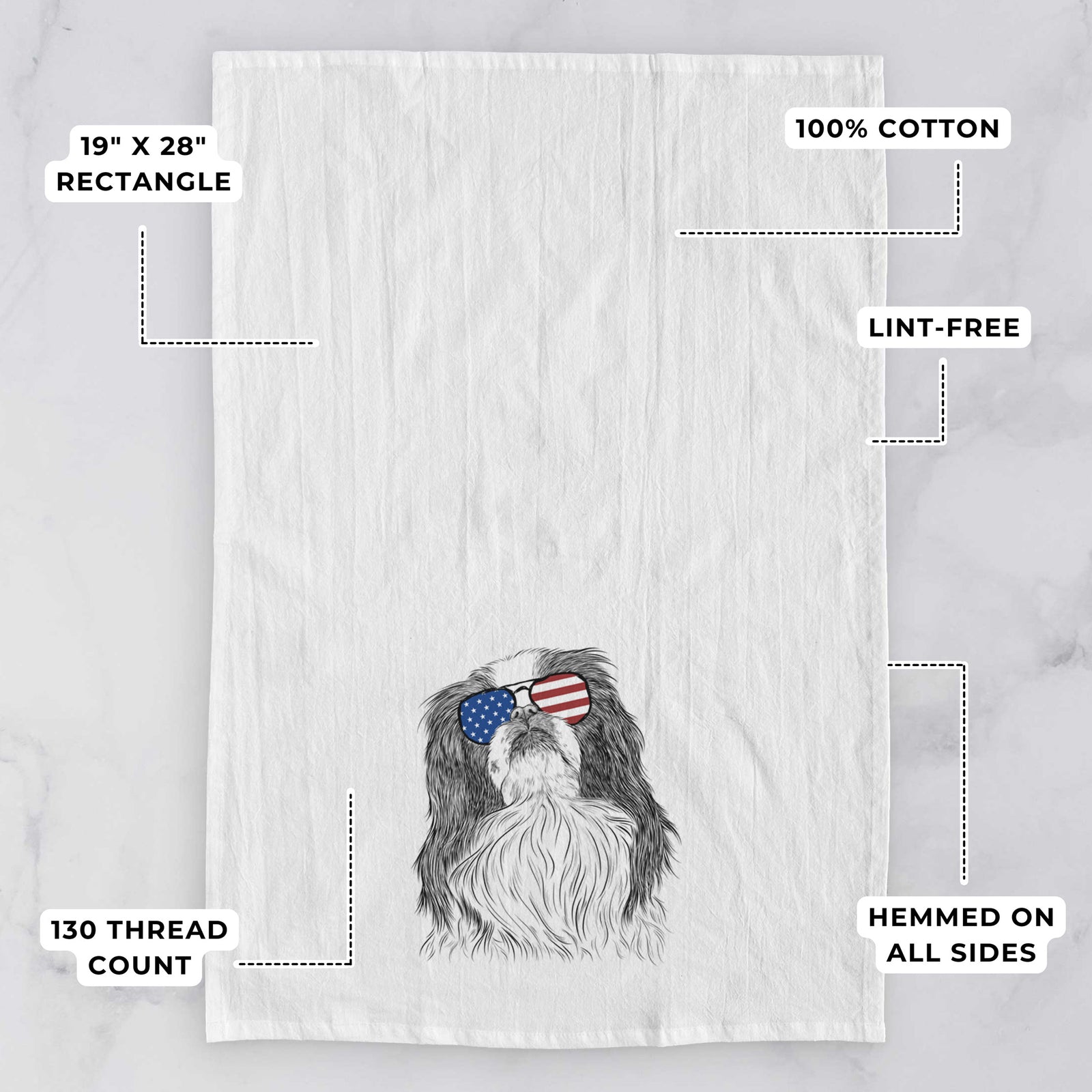 Suki the Japanese Chin Tea Towel