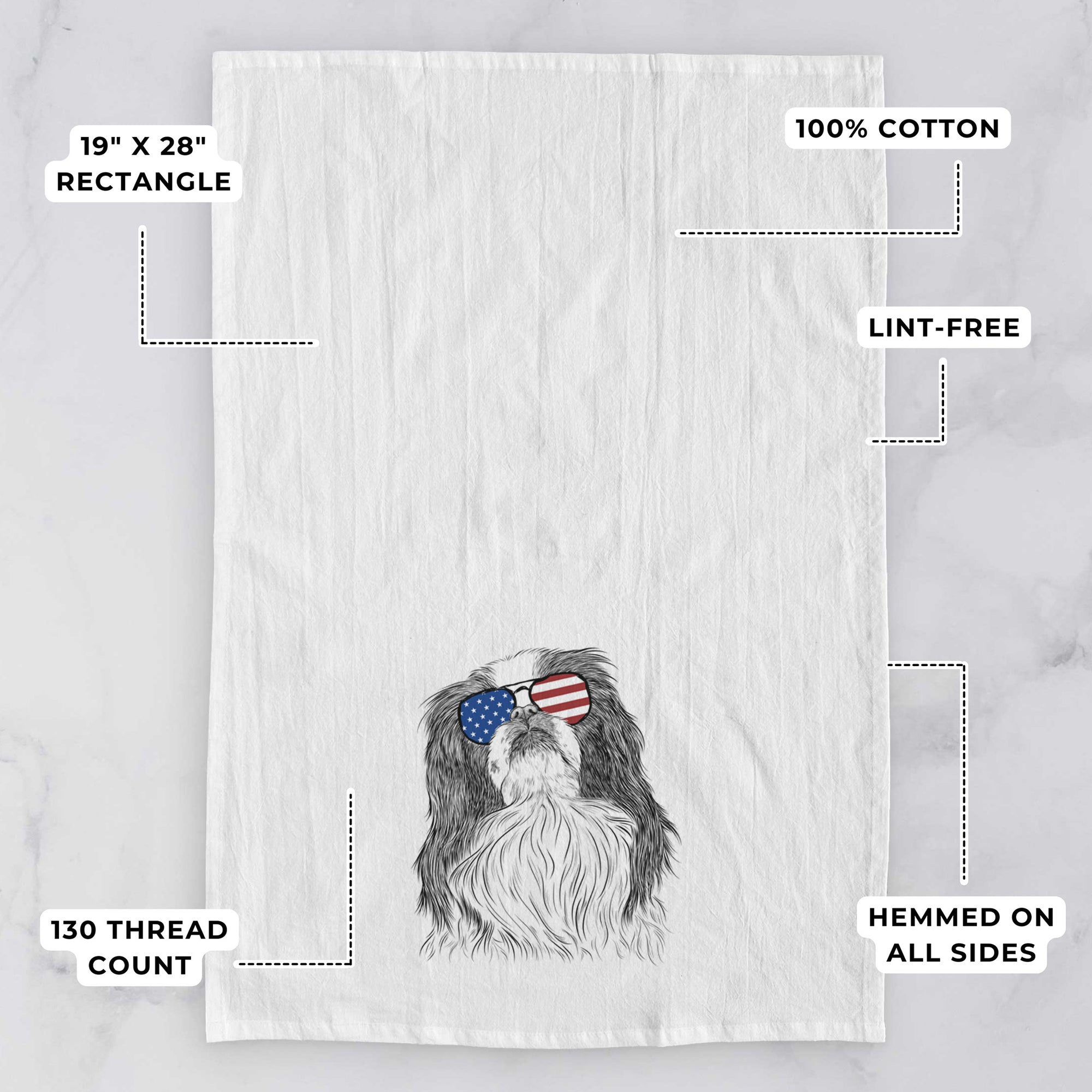 Suki the Japanese Chin Tea Towel