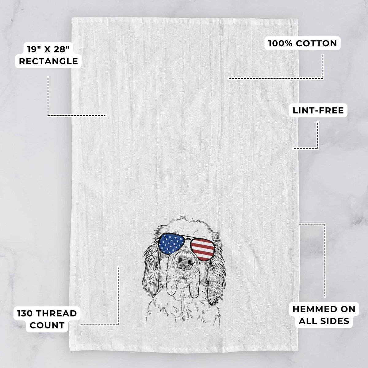 Sully the Clumber Spaniel Tea Towel