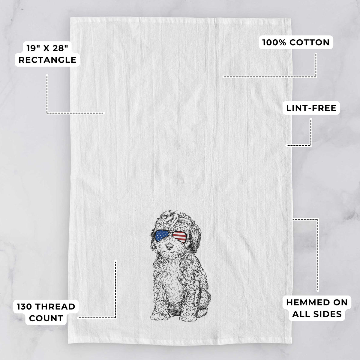 Sweet Tea the Mini Doodle Tea Towel